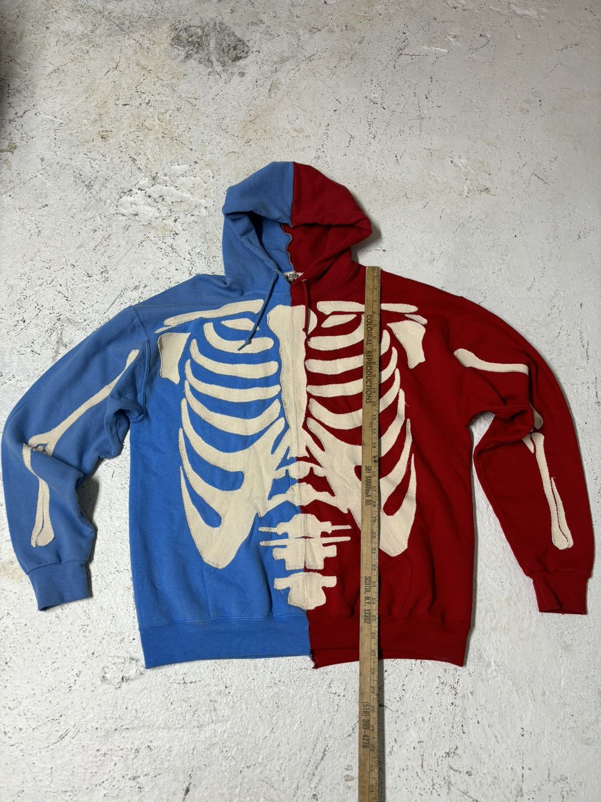 Japanese Brand Dead by Sam custom split skeleton hoodie Size US XL / EU 56 / 4 - 5 Thumbnail