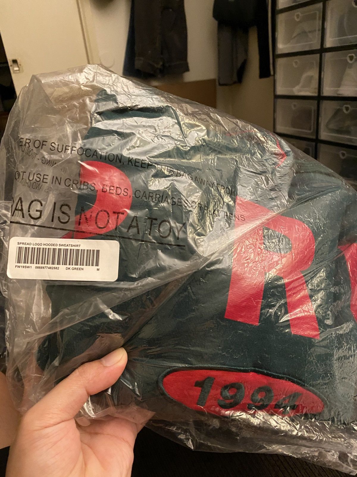 Supreme Spread Logo Hooded Sweatshirt Dark Green Size M Size US M / EU 48-50 / 2 - 2 Thumbnail