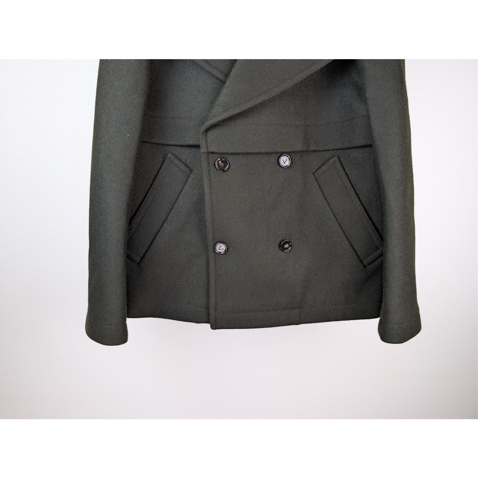 Bottega Veneta o1rshd1 Short Wool Felt Coat in Military Dark Green / Kale Size US M / EU 48-50 / 2 - 4 Thumbnail