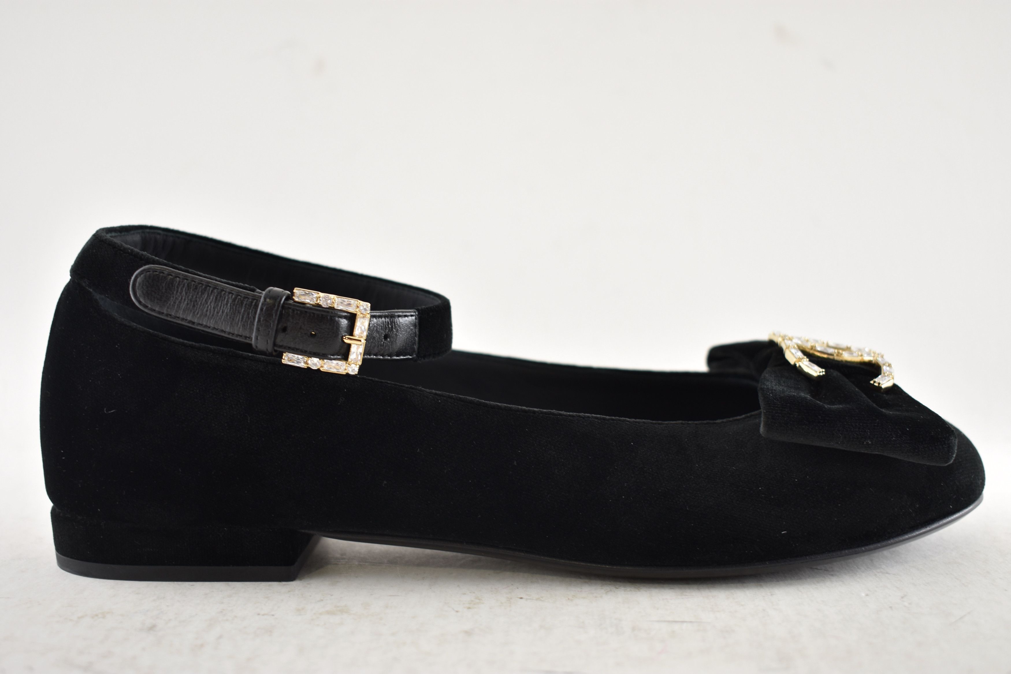 Chanel Chanel 24K Velvet Crystal CC Bow AnkleStrap Ballet Flat 36.5 Size US 6.5 / IT 36.5 - 3 Thumbnail