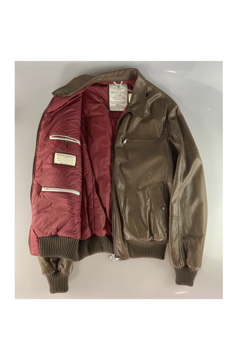 Brunello Cucinelli Brunello Cucinelli 🇮🇹 Brown Napa leather quilted bomber L NWT Size US L / EU 52-54 / 3 - 6 Thumbnail