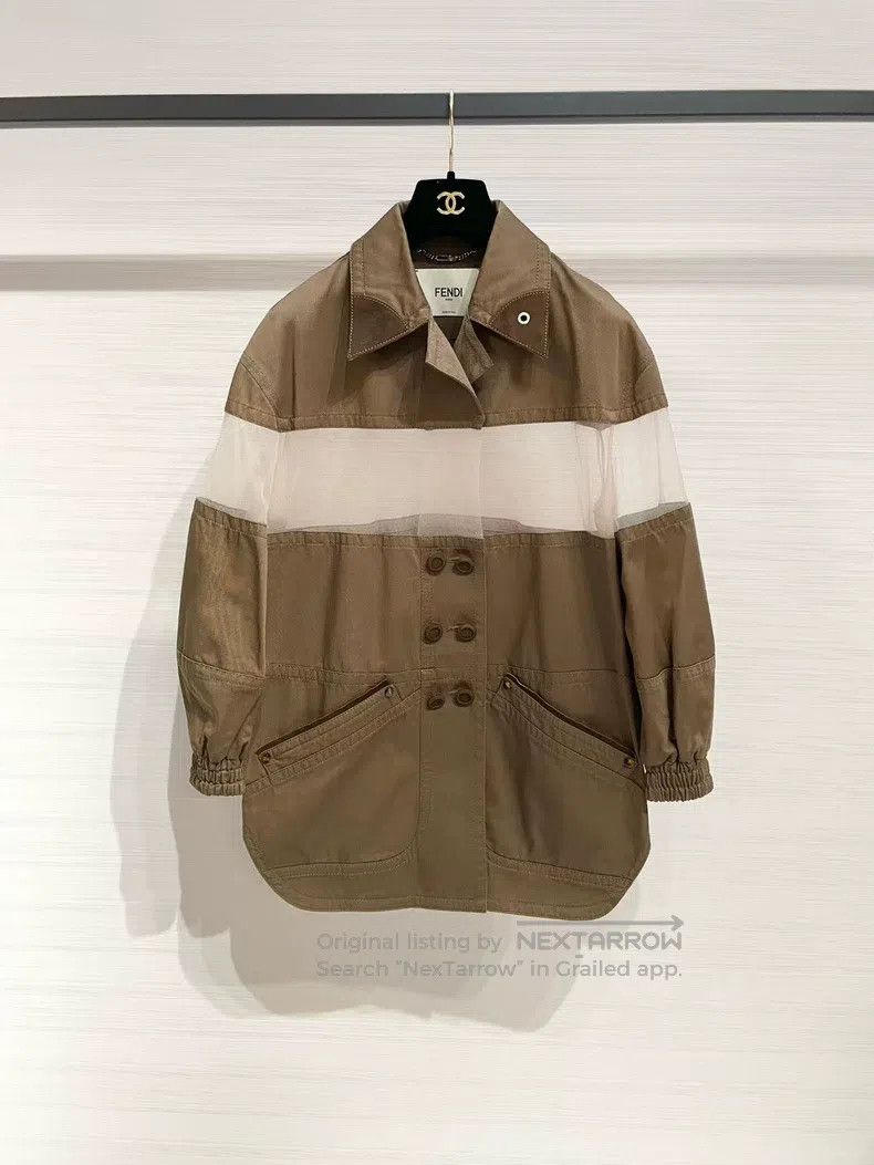 Fendi Fendi Loose Fit Net Patchwork Jacket Size XXS / US 00 / IT 34 - 1 Thumbnail