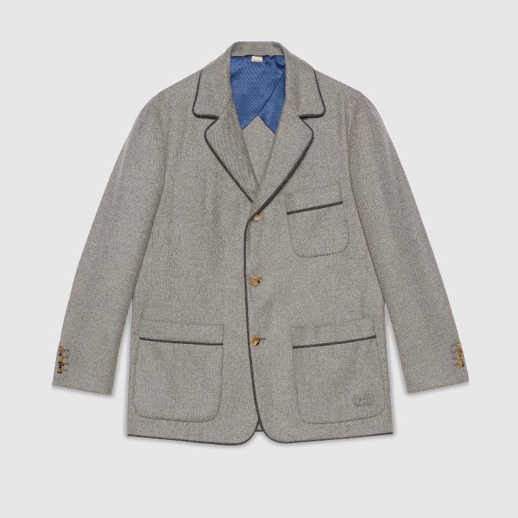 Gucci o1s1wg110225 Light Cashmere Twill Formal Jacket Light Grey Size US S / EU 44-46 / 1 - 1 Thumbnail