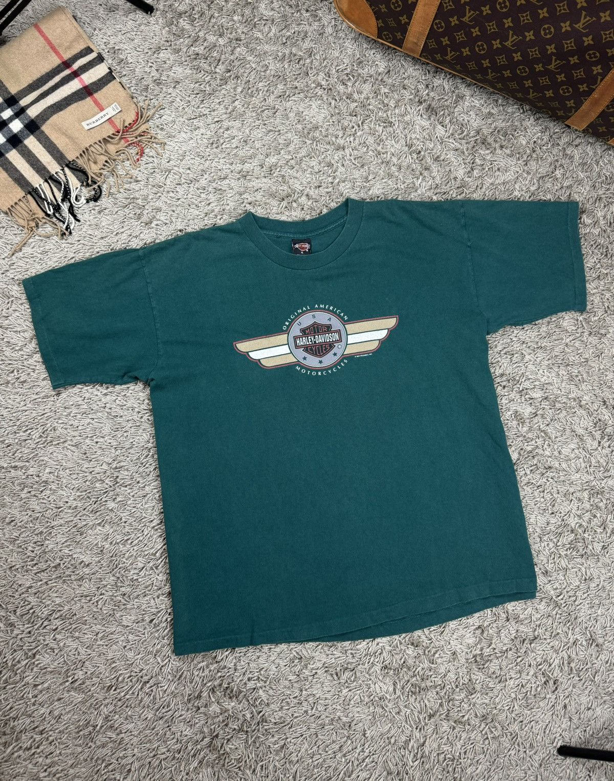 Harley Davidson × Vintage Vintage rare t shirt Harley Davidson USA 90s original item Size US XL / EU 56 / 4 - 3 Thumbnail