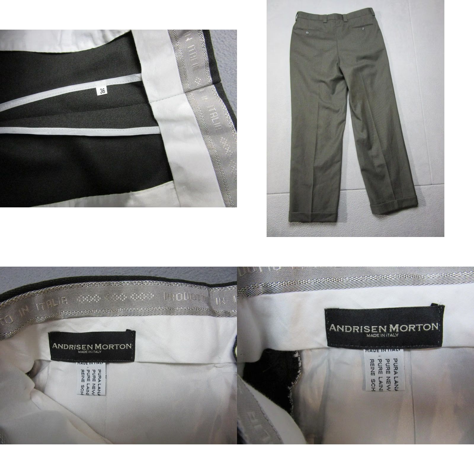 Vintage Andrisen Morton Pants Mens 36 Gray Wool Dress Classic Made In Italy Size US 36 / EU 52 - 9 Thumbnail
