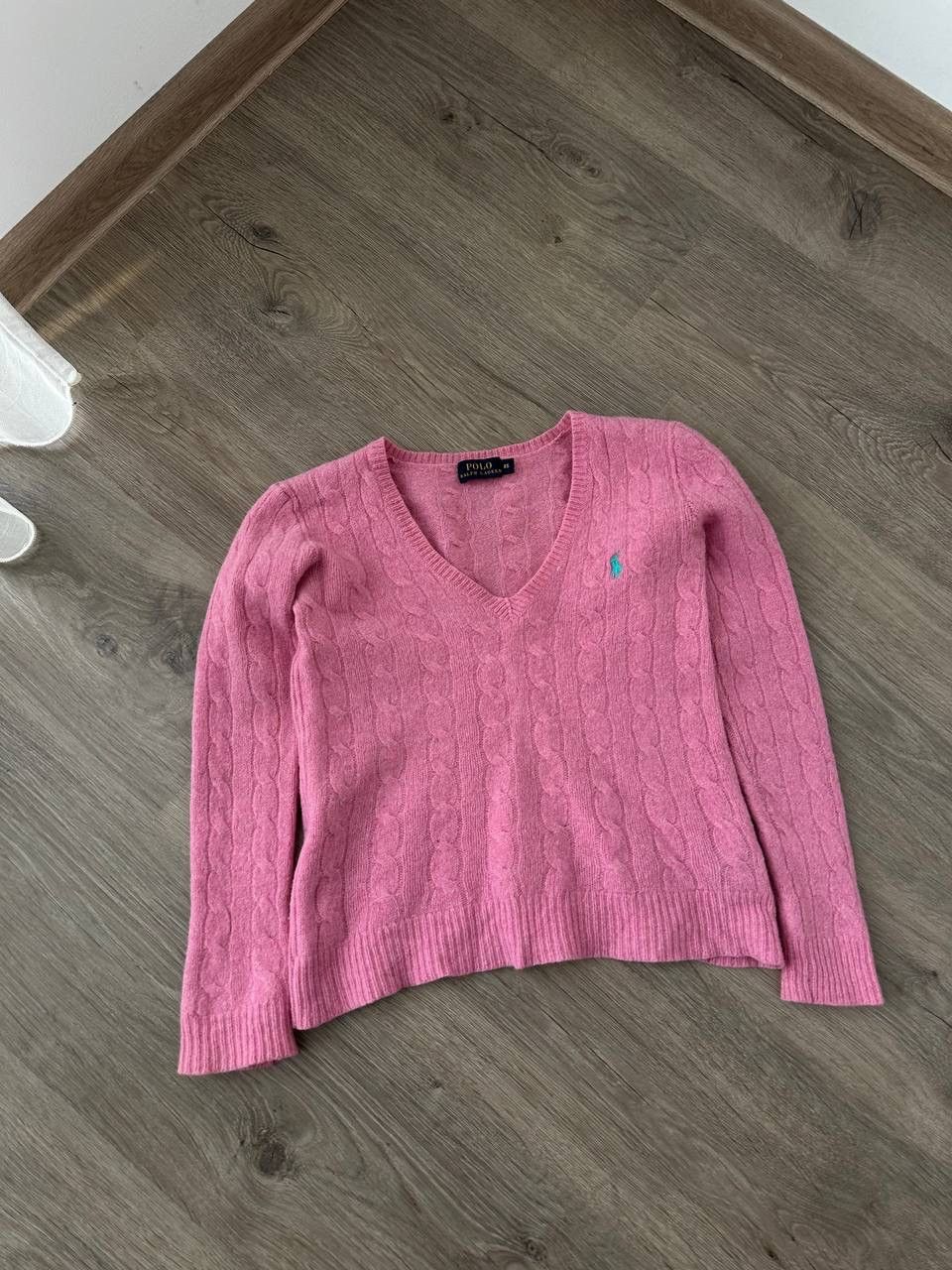 Polo Ralph Lauren × Vintage Vintage Polo Ralph Lauren Cable Knit Pink Sweater Size US XS / EU 42 / 0 - 3 Thumbnail
