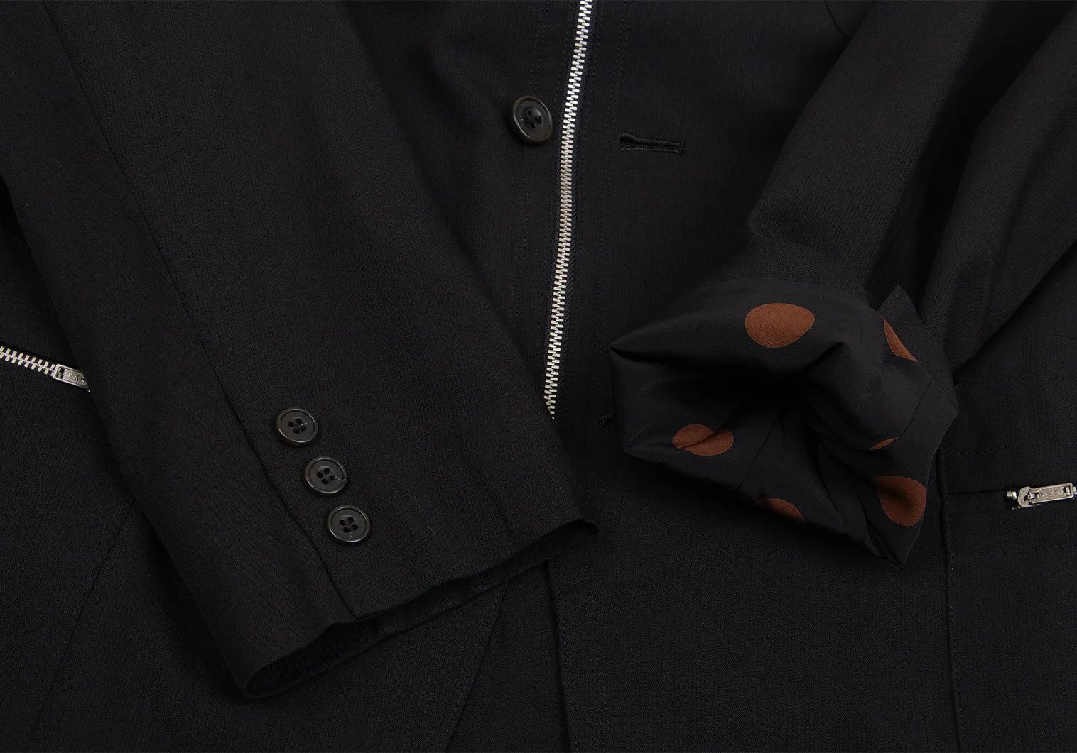 Jean Paul Gaultier Wool Zip Design Jacket in Black, Size 48 Size US M / EU 48-50 / 2 - 9 Thumbnail