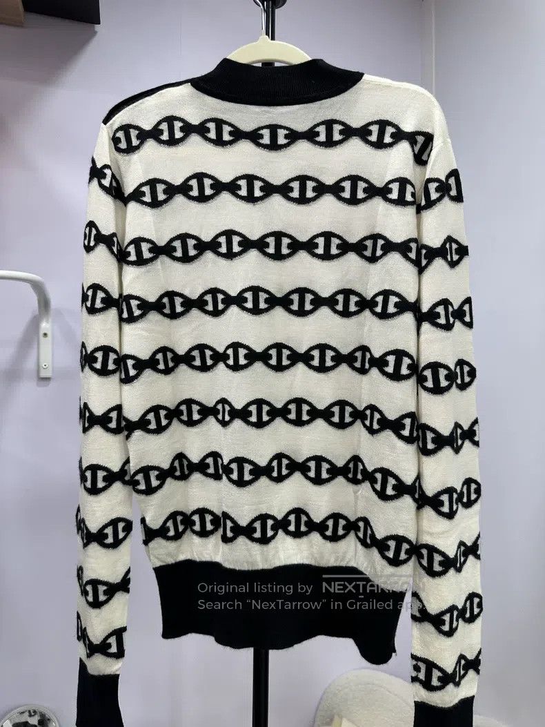 Hermes Hermes Black and white striped sweater with full print Size XS / US 0-2 / IT 36-38 - 2 Thumbnail