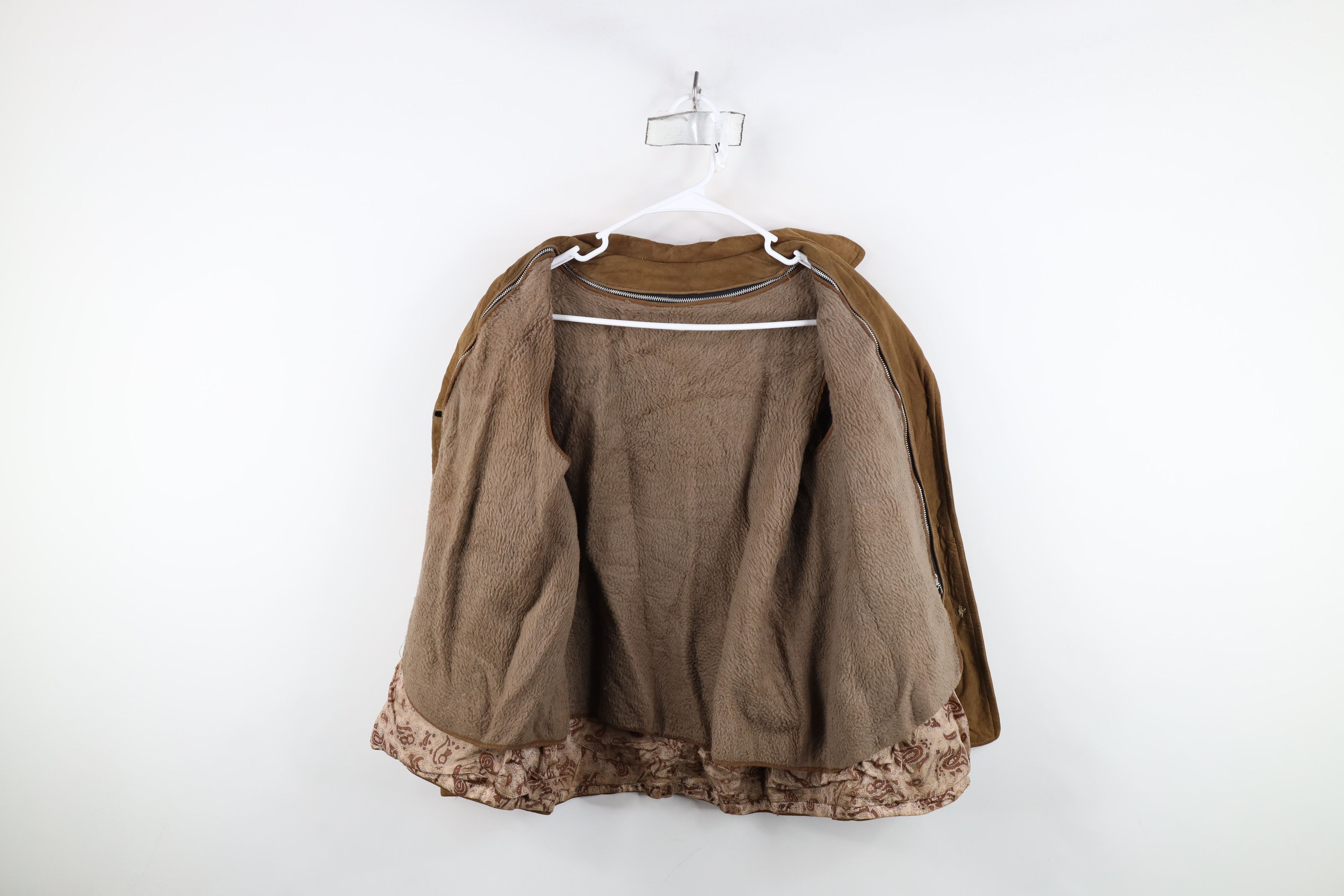Vintage Vintage 60s Streetwear Lined Suede Leather Jacket Brown Size M / US 6-8 / IT 42-44 - 11 Thumbnail