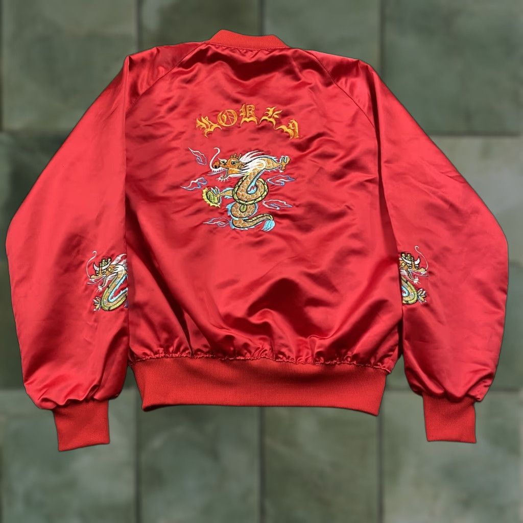 Vintage VINTAGE Korea Jacket Mens S Red 80S Military Full Zip Souvenir Embroidered Coat Jacket Size US S / EU 44-46 / 1 - 1 Thumbnail