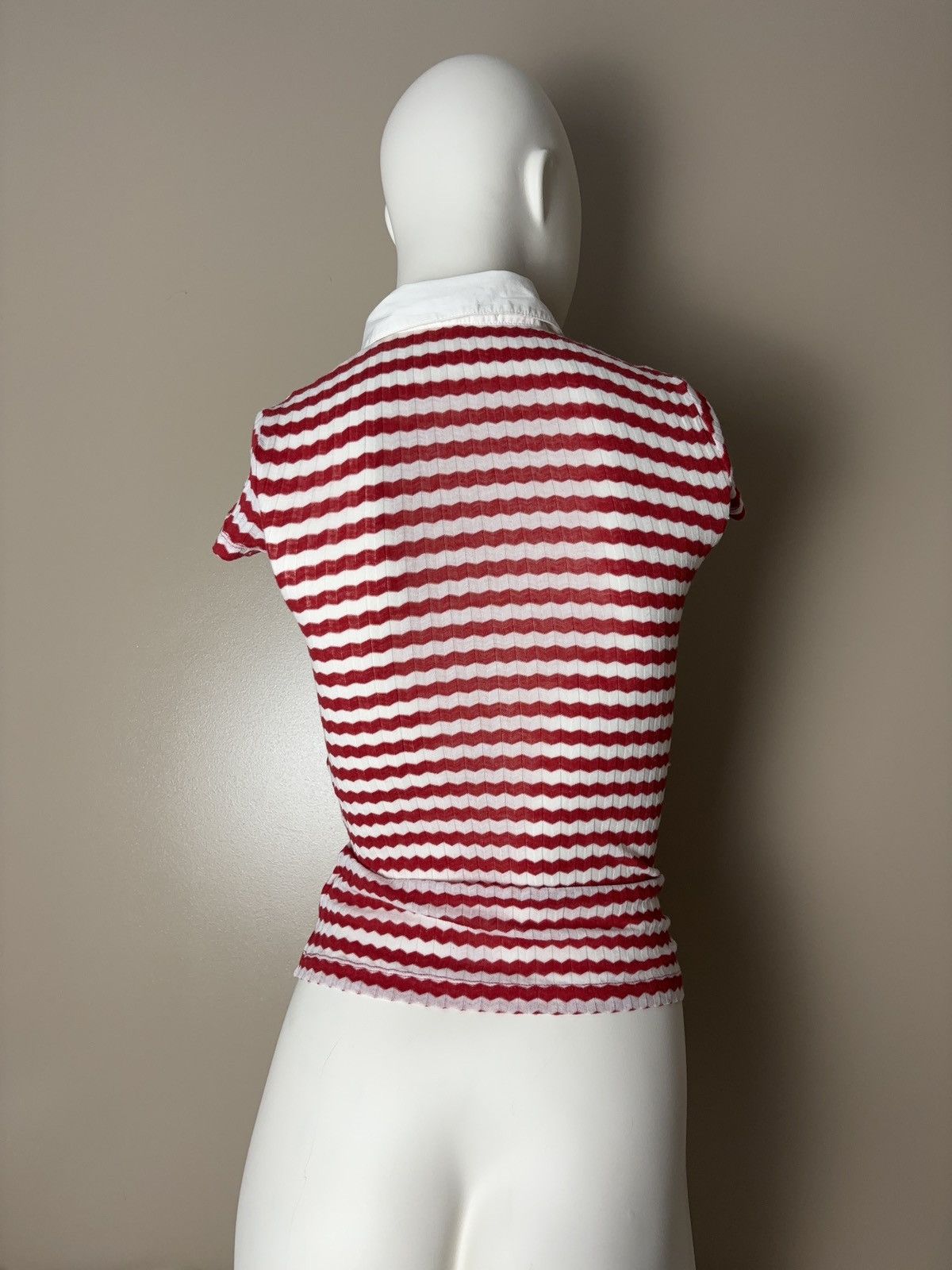 Vintage Vintage coquette style striped tee t-shirt button up blouse Size XS / US 0-2 / IT 36-38 - 5 Thumbnail