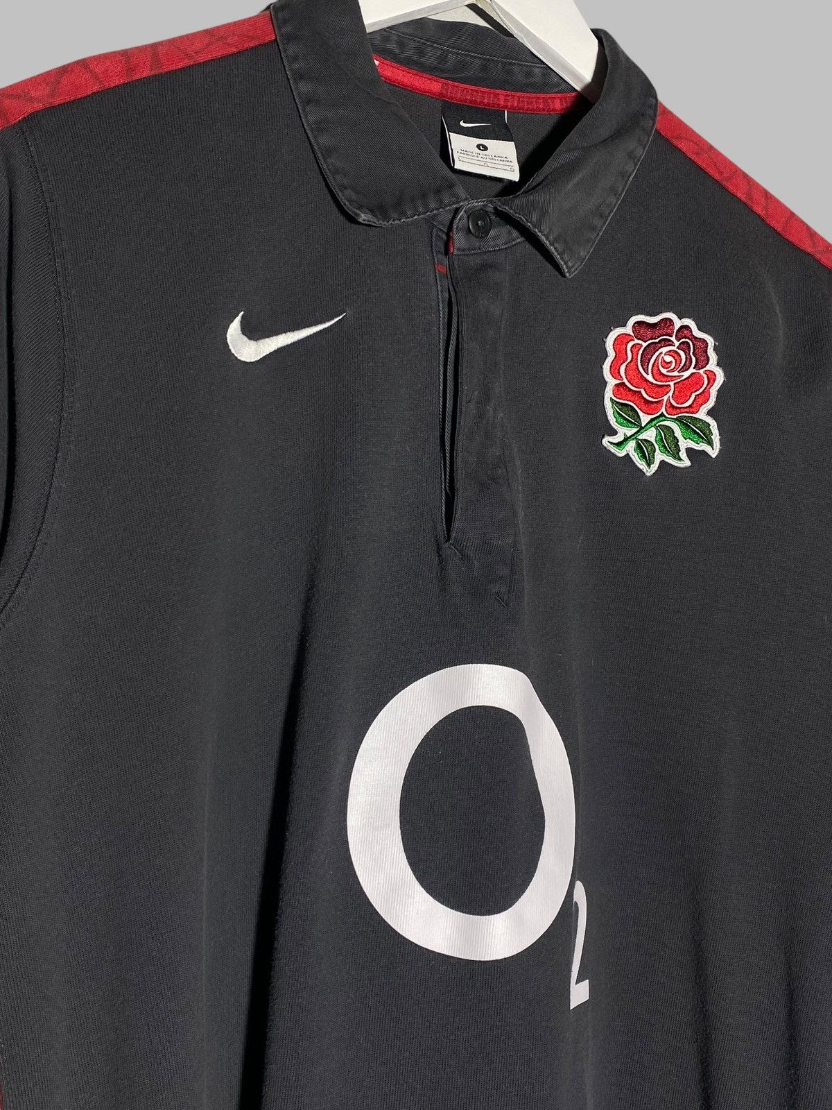 Nike 🔥 NIKE 00s NIKE ENGLAND RUGBY LONG SLEEVE SHIRT POLO STYLE Size US L / EU 52-54 / 3 - 3 Thumbnail