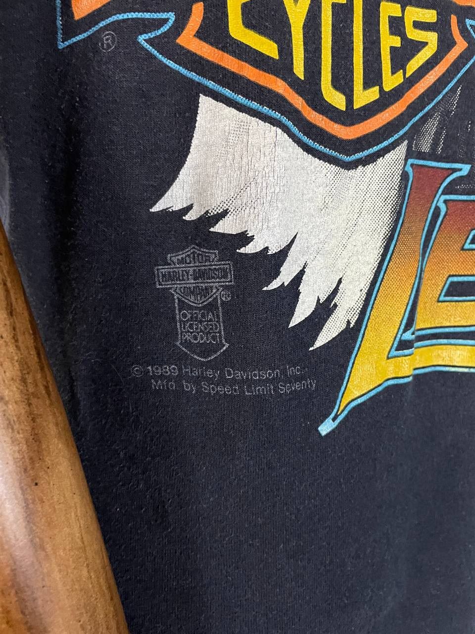 Harley Davidson Harley Davidson Tee T Shirt 1989 3D Print Black Faded Eagle Size US M / EU 48-50 / 2 - 4 Thumbnail