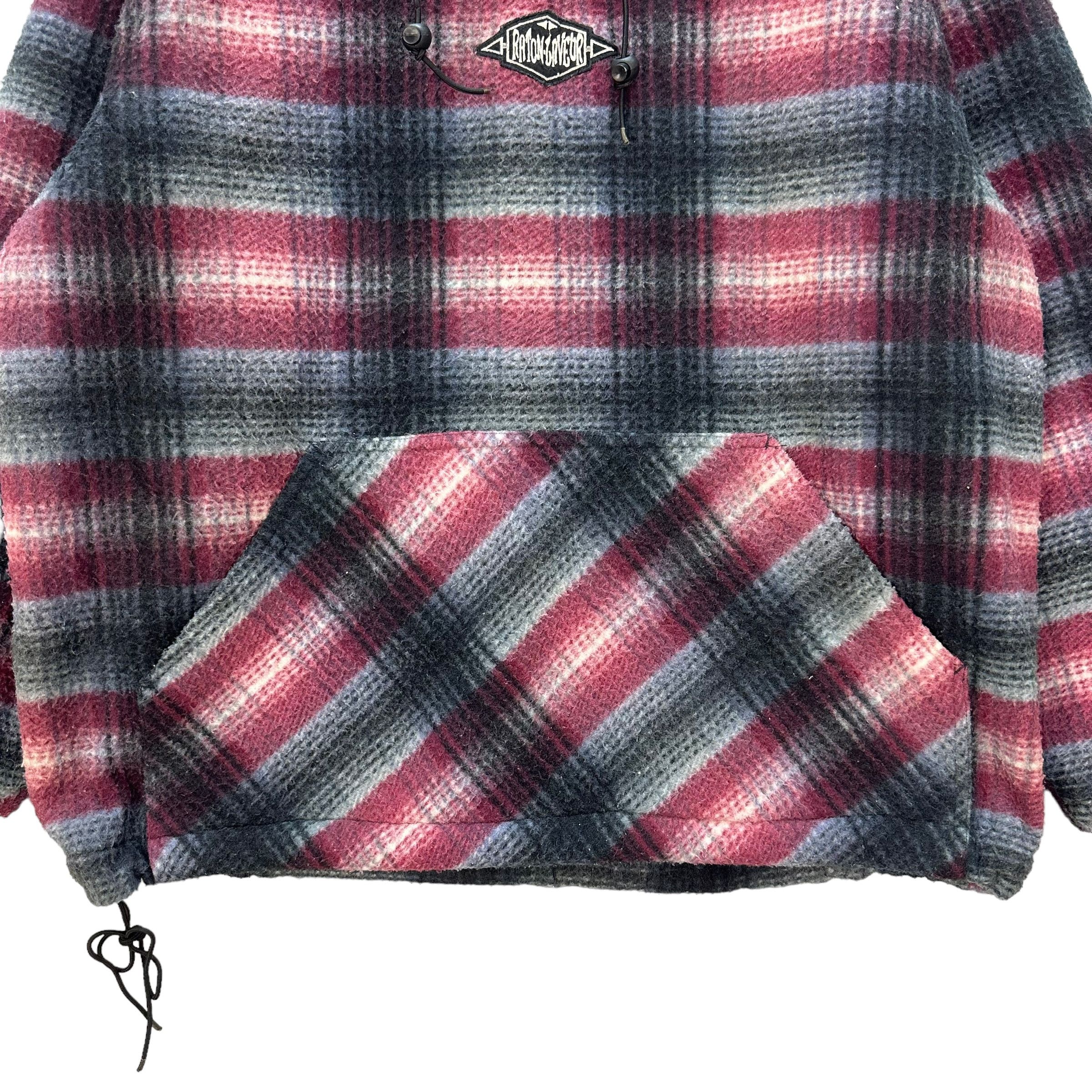 Japanese Brand PRACT RATON LAVEUR SHADOW PLAID ANORAK FLEECE #8735-023 Size US M / EU 48-50 / 2 - 4 Thumbnail