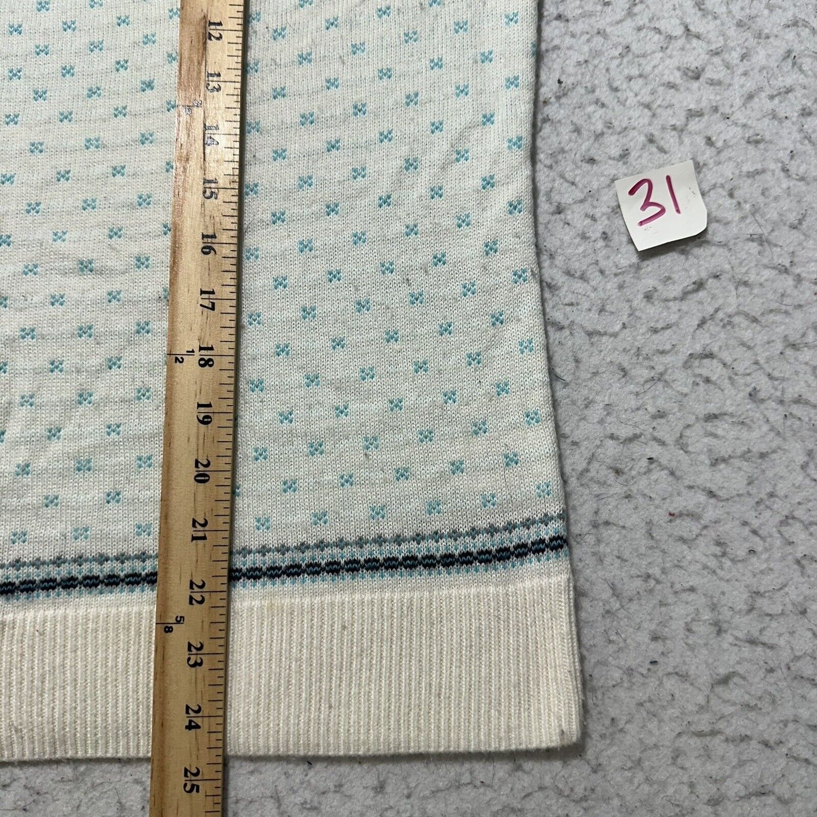 Other Talbots Large Fair Isle Lambs Wool Sweater White Blue Size L / US 10 / IT 46 - 13 Thumbnail
