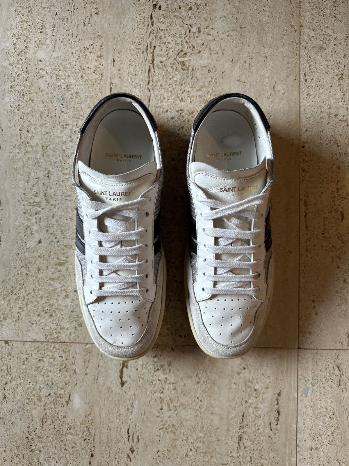 Saint Laurent Paris Saint Laurent SL/04 Low Cut Leather and Mesh Sneaker Size US 7.5 / EU 40-41 - 1 Thumbnail