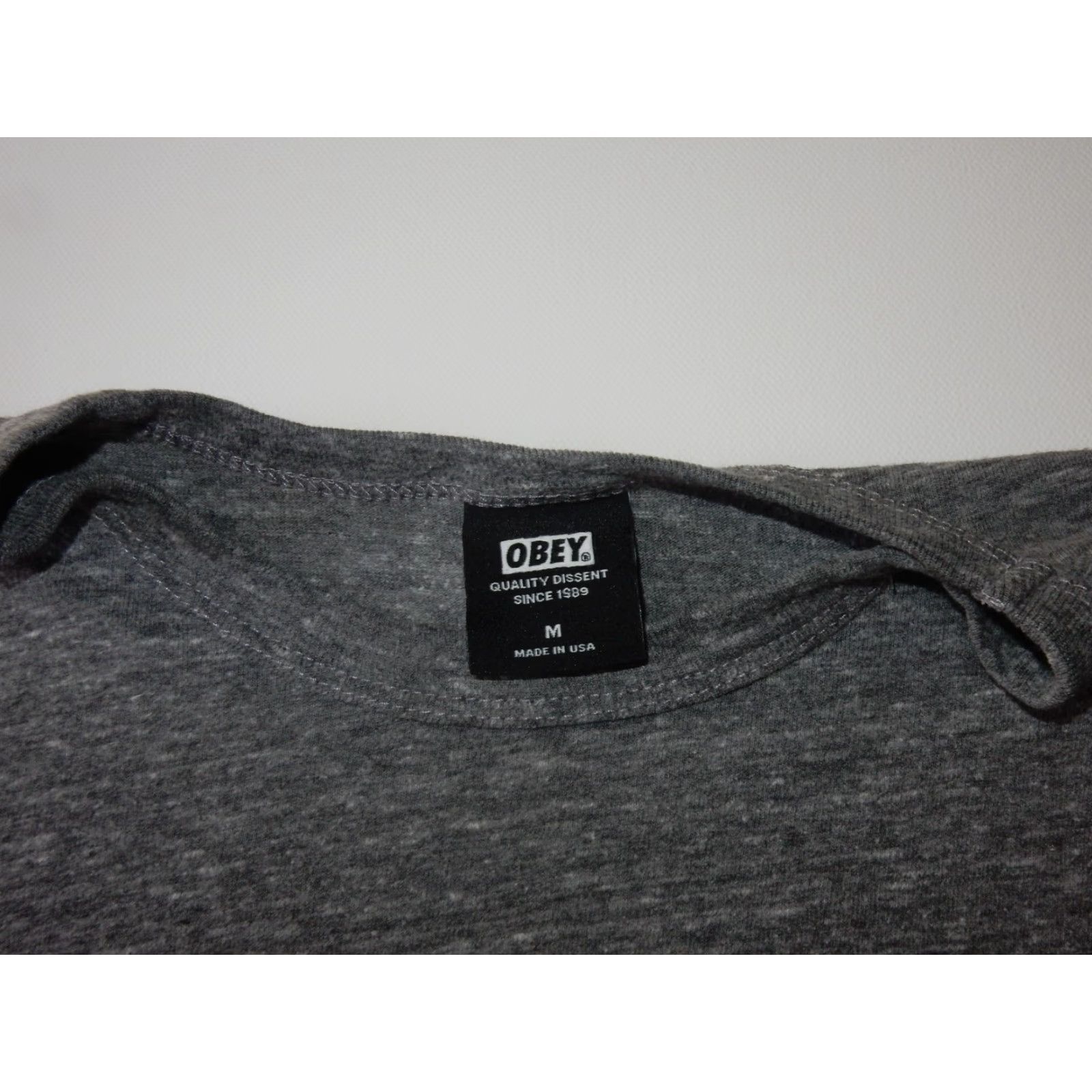 Obey OBEY USA Made T Shirt Mens M Short Sleeve Graphic Print Gray Size US M / EU 48-50 / 2 - 3 Thumbnail