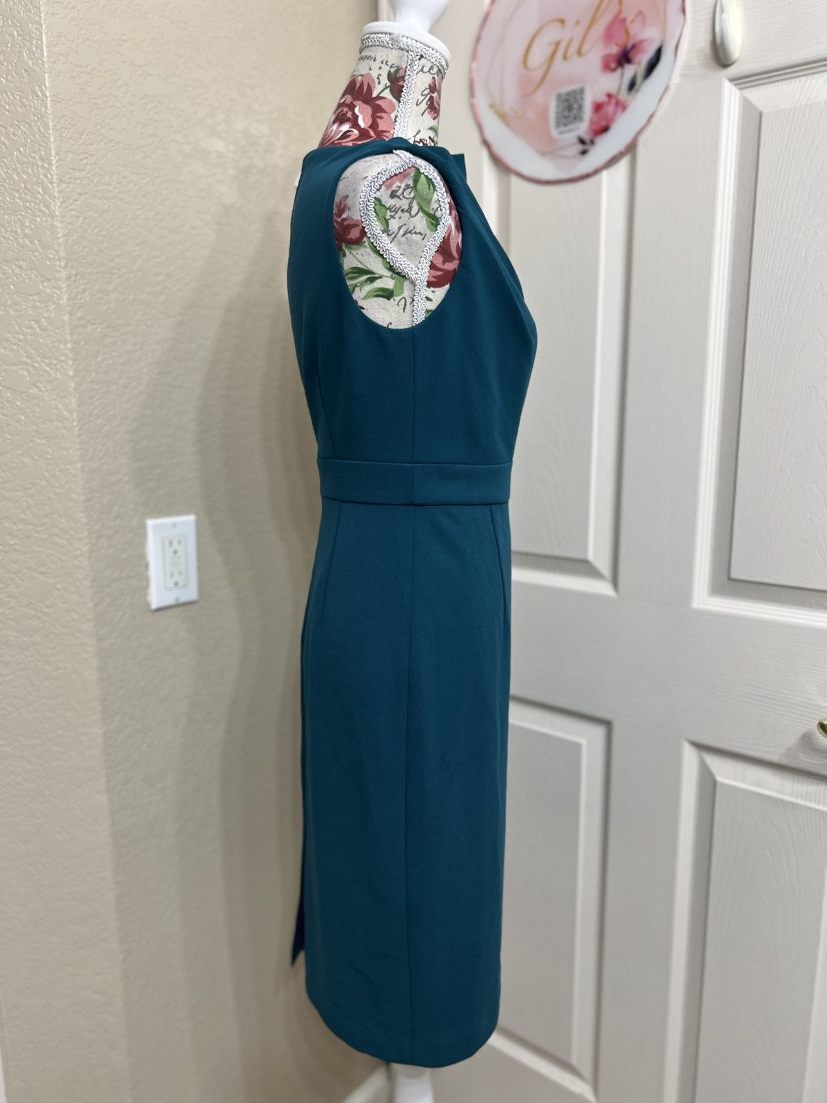 Vince Camuto Vince Camuto Teal Sleeveless Midi Sheath Dress size 2 Size XS / US 0-2 / IT 36-38 - 2 Thumbnail