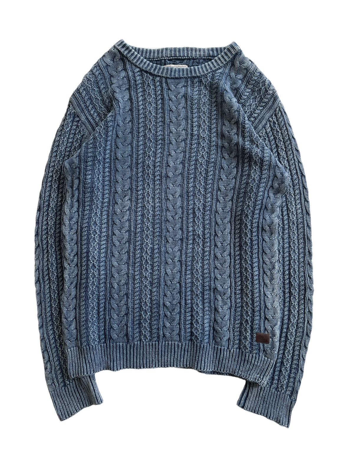 Billabong Vintage Billabong Cable Knit Indigo Sweater Size US L / EU 52-54 / 3 - 1 Thumbnail