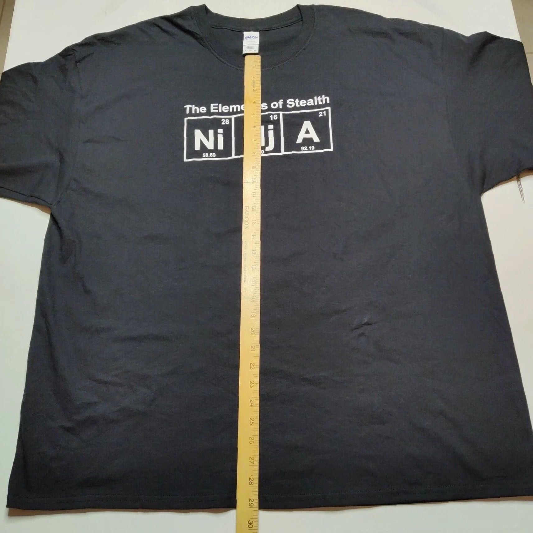 Gildan NINJA The Elements of Surprise Ni Nj A Periodic Table Humor Men 3XL T-Shirt NEW Black Short Sleeve Crew Neck Graphic Tee Size US XXL / EU 58 / 5 - 4 Thumbnail