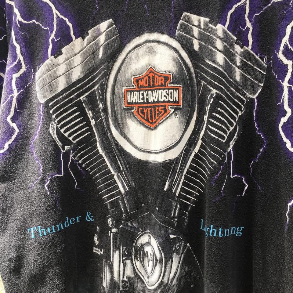 Harley Davidson 90’s Harley Davidson Thunder & Lightning All Over Print Size US L / EU 52-54 / 3 - 2 Thumbnail