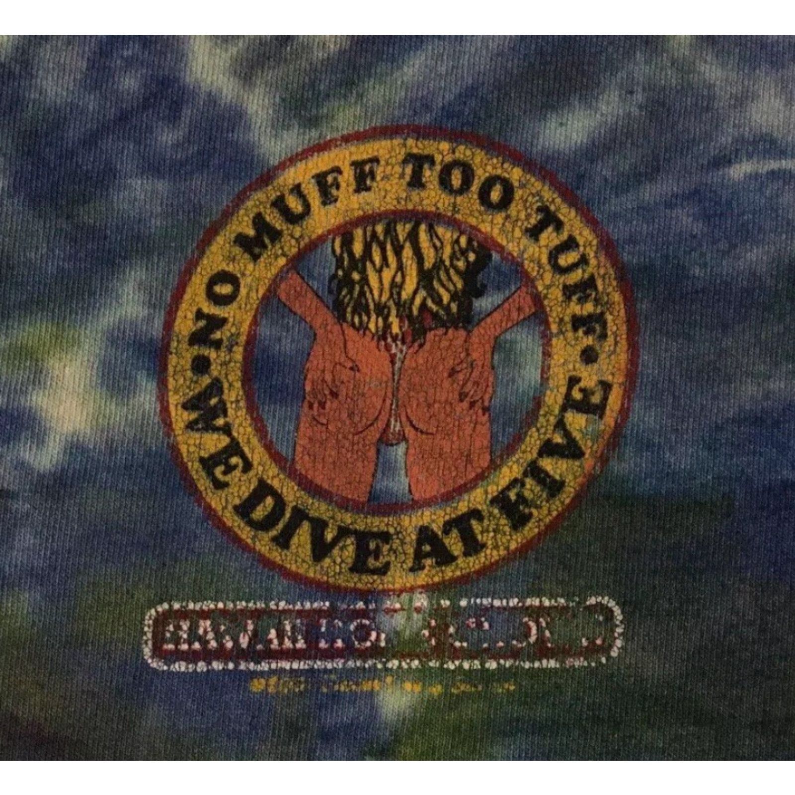 Vintage VINTAGE Hawaii Muff Diver Faded Shirt M Funny Crude Joke Scuba Beach Sex Grunge 90s Shirt Mens M Blue Hawaii Scuba Diving Humor Joke 90s Grunge Size US M / EU 48-50 / 2 - 4 Thumbnail