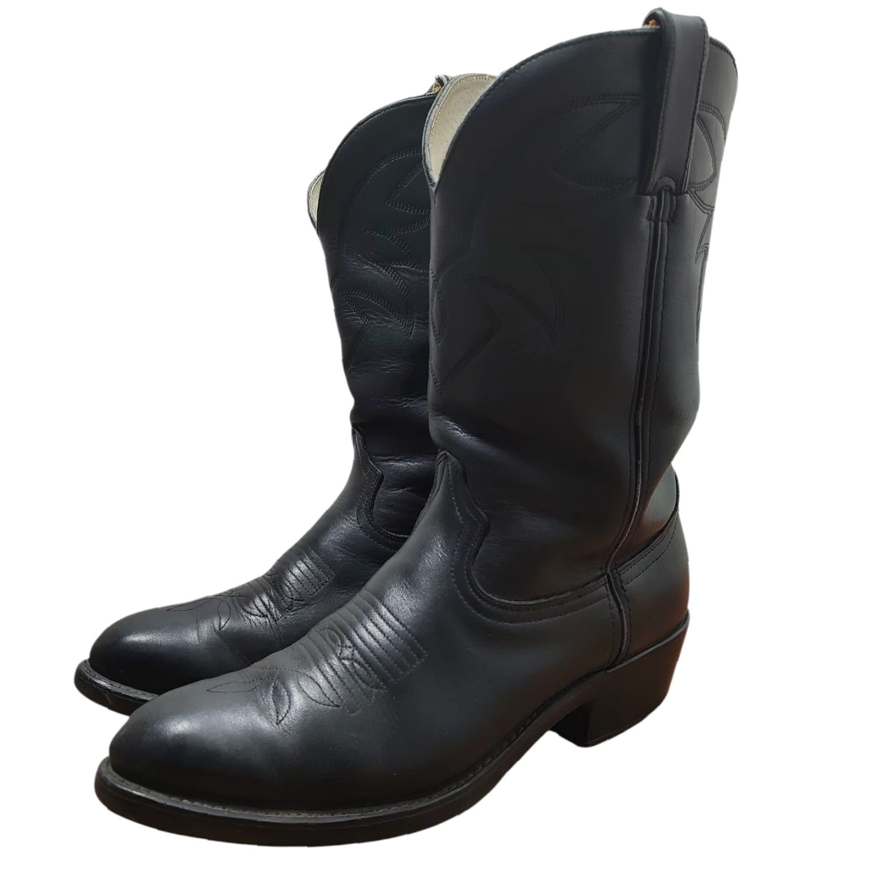 Durango VINTAGE Durango TR760 Black Leather Cowboy Western Boots Mens 9 D Rodeo Southwestern Size US 9 / EU 42 - 5 Thumbnail