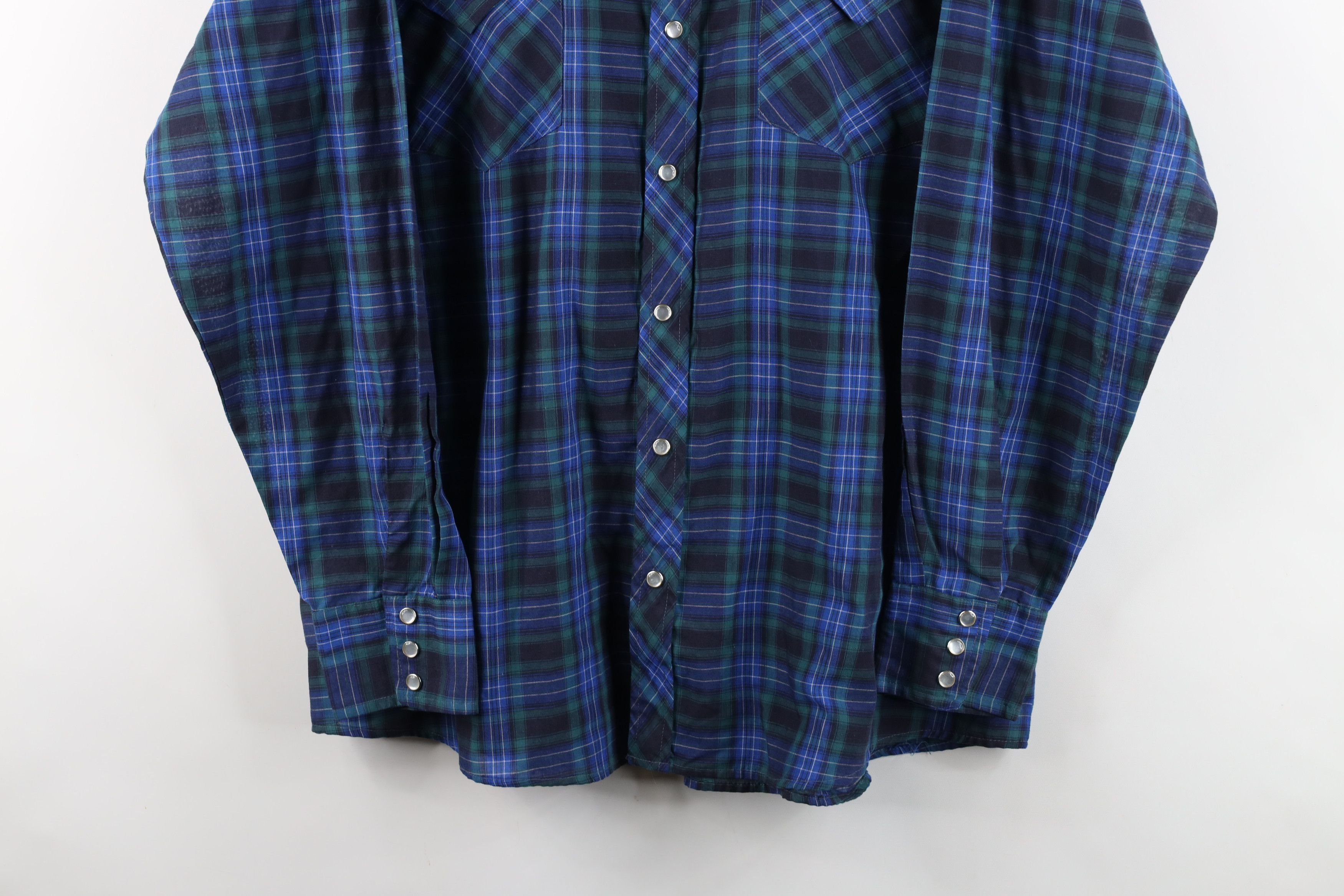 Vintage Vintage 90s Streetwear Rodeo Cowboy Snap Button Shirt Plaid Size US XL / EU 56 / 4 - 3 Thumbnail