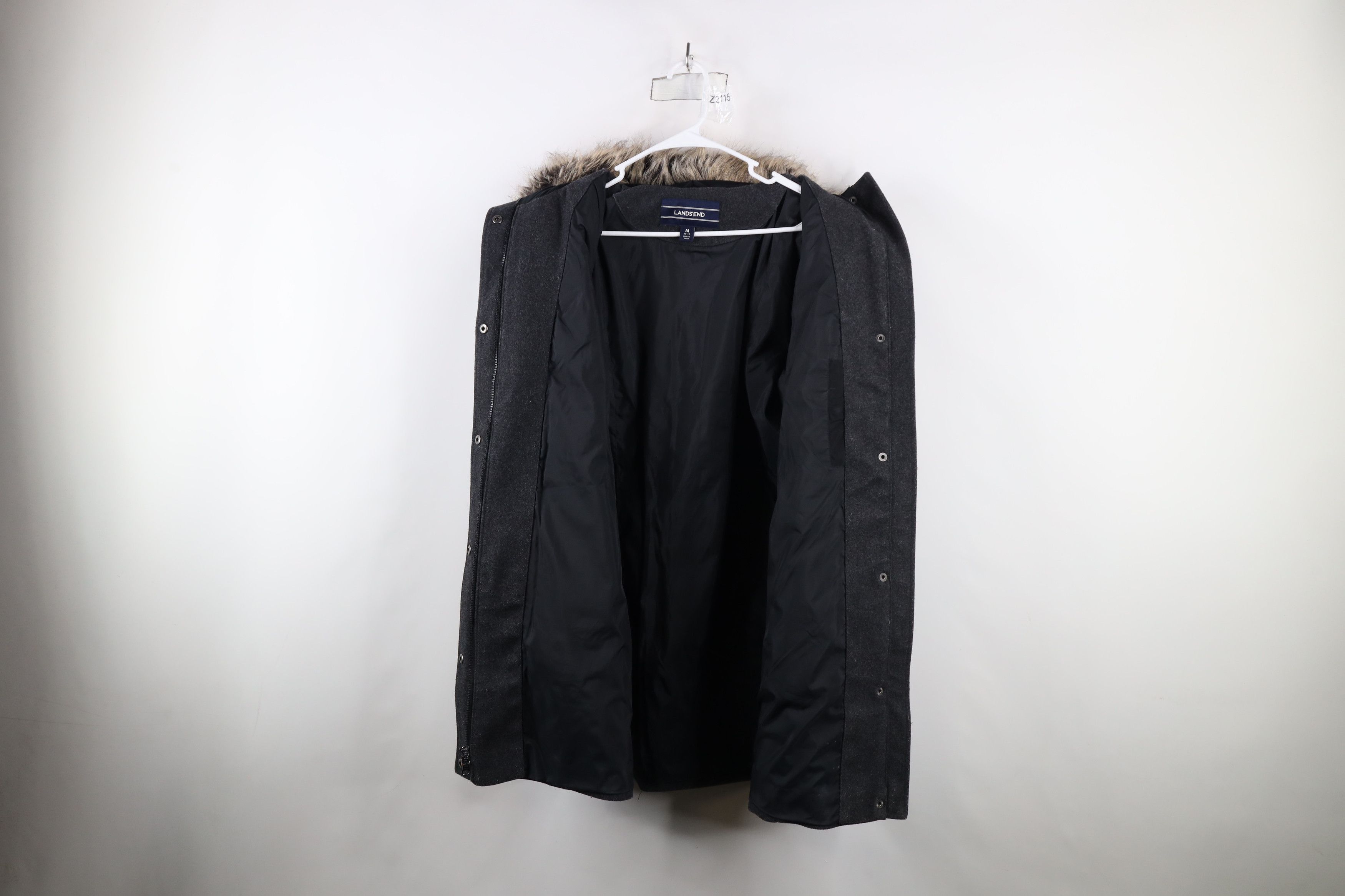 Lands' End × Vintage Lands End Wool Faux Fur Duck Down Hooded Jacket Coat Size M / US 6-8 / IT 42-44 - 9 Thumbnail