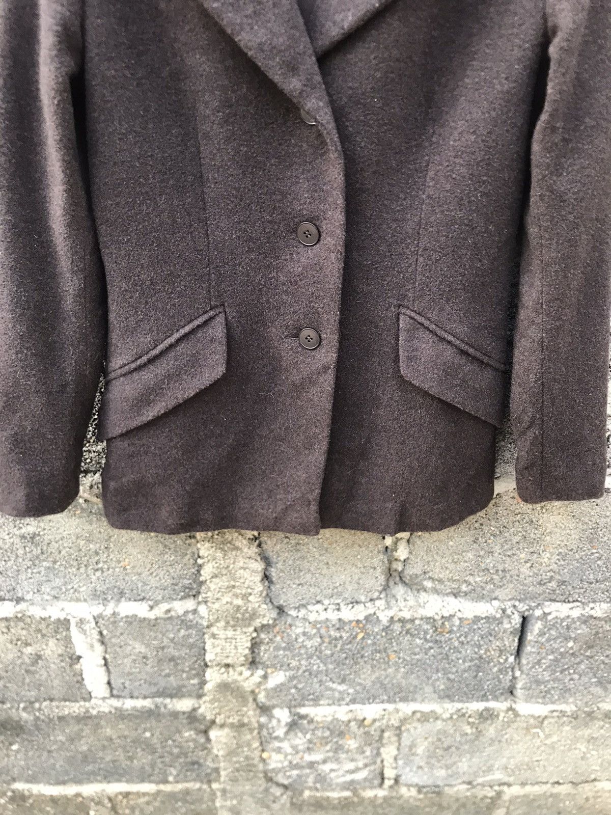 agnes b. ⚡️Vintage Agnes.B Dark Brown Wool Coat Jacket Size XS / US 0-2 / IT 36-38 - 4 Thumbnail