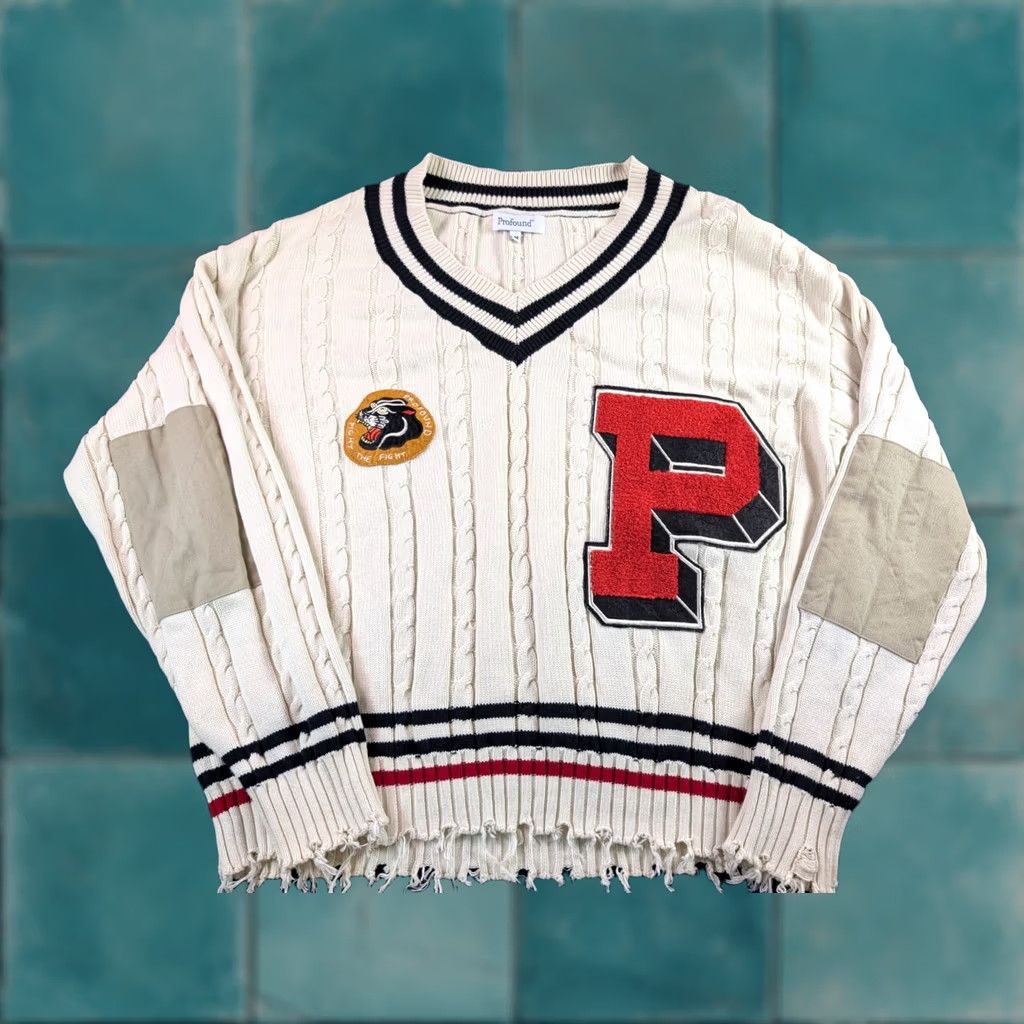 Vintage Profound Sweater Unisex Wool Cardigan Cable-Knit Paisley Long Sleeve White M Adults Regular Knit Winter Mens Women Girls Boys Size US M / EU 48-50 / 2 - 1 Thumbnail