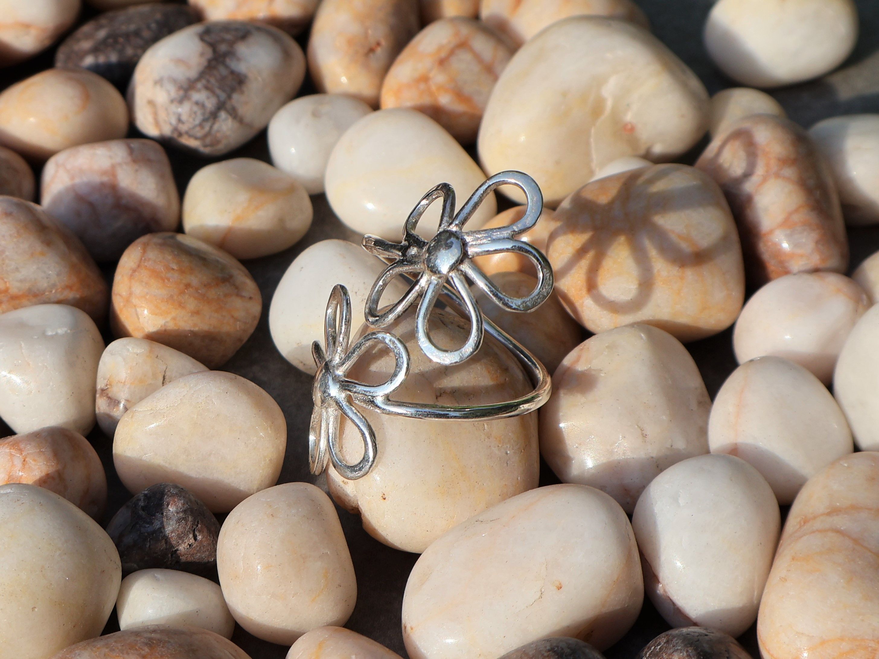 Handmade Flower Ring, Sterling Silver Jewelry, Handmade Promise Ring, Size ONE SIZE - 4 Thumbnail