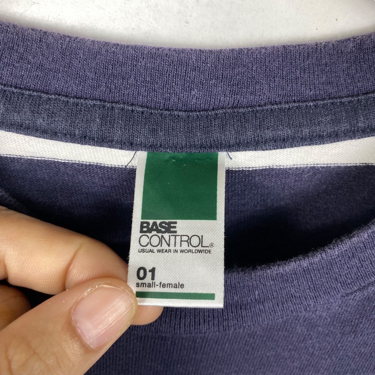 BASE CONTROL Japanese Brand BASE CONTROL Women Striped Pocket Tee Shirt Size S / US 4 / IT 40 - 6 Thumbnail