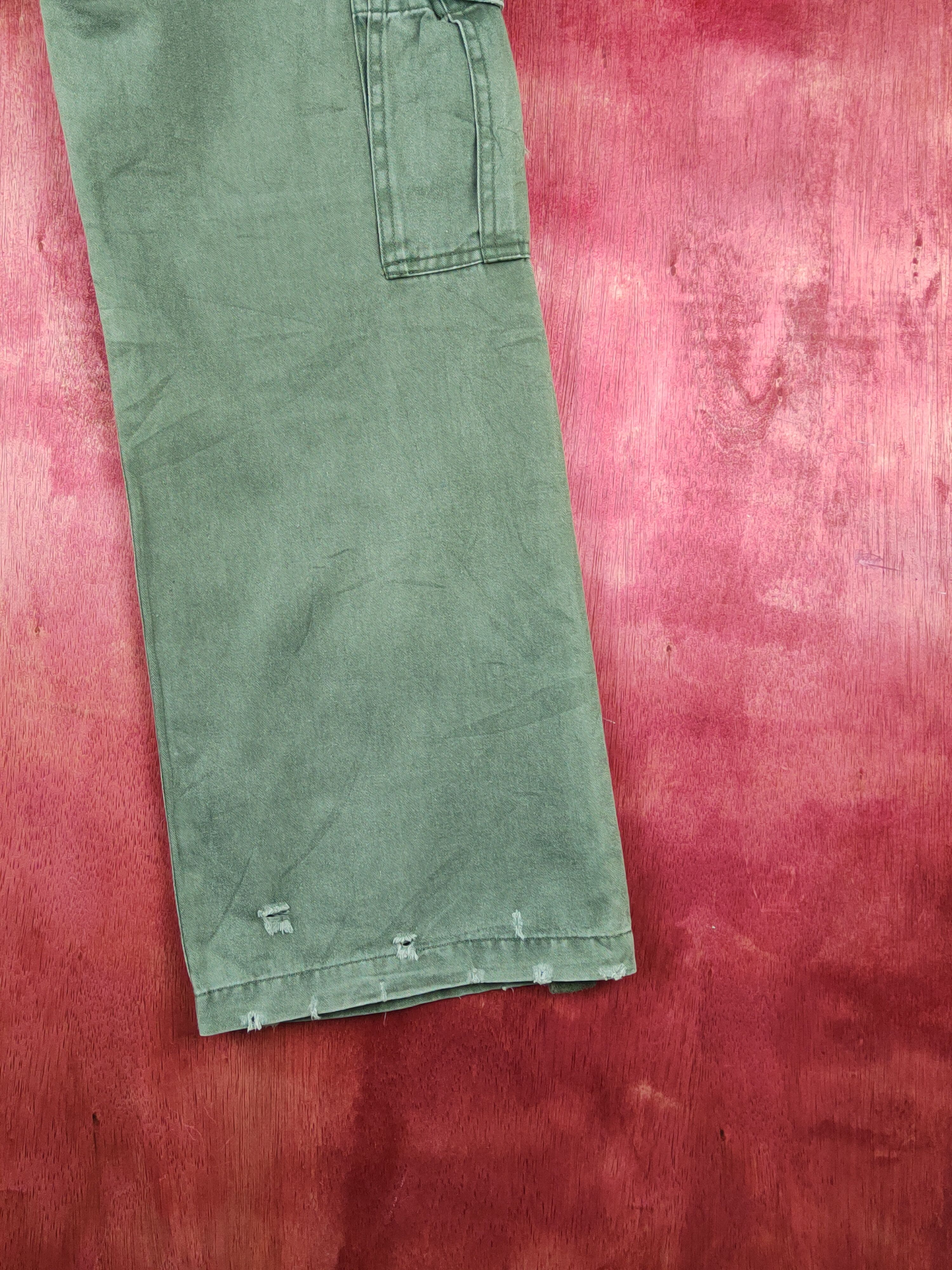 Japanese Brand Sally's Green Multipocket Tactical Cargo Pants #S2396 Size 28" / US 6 / IT 42 - 11 Thumbnail