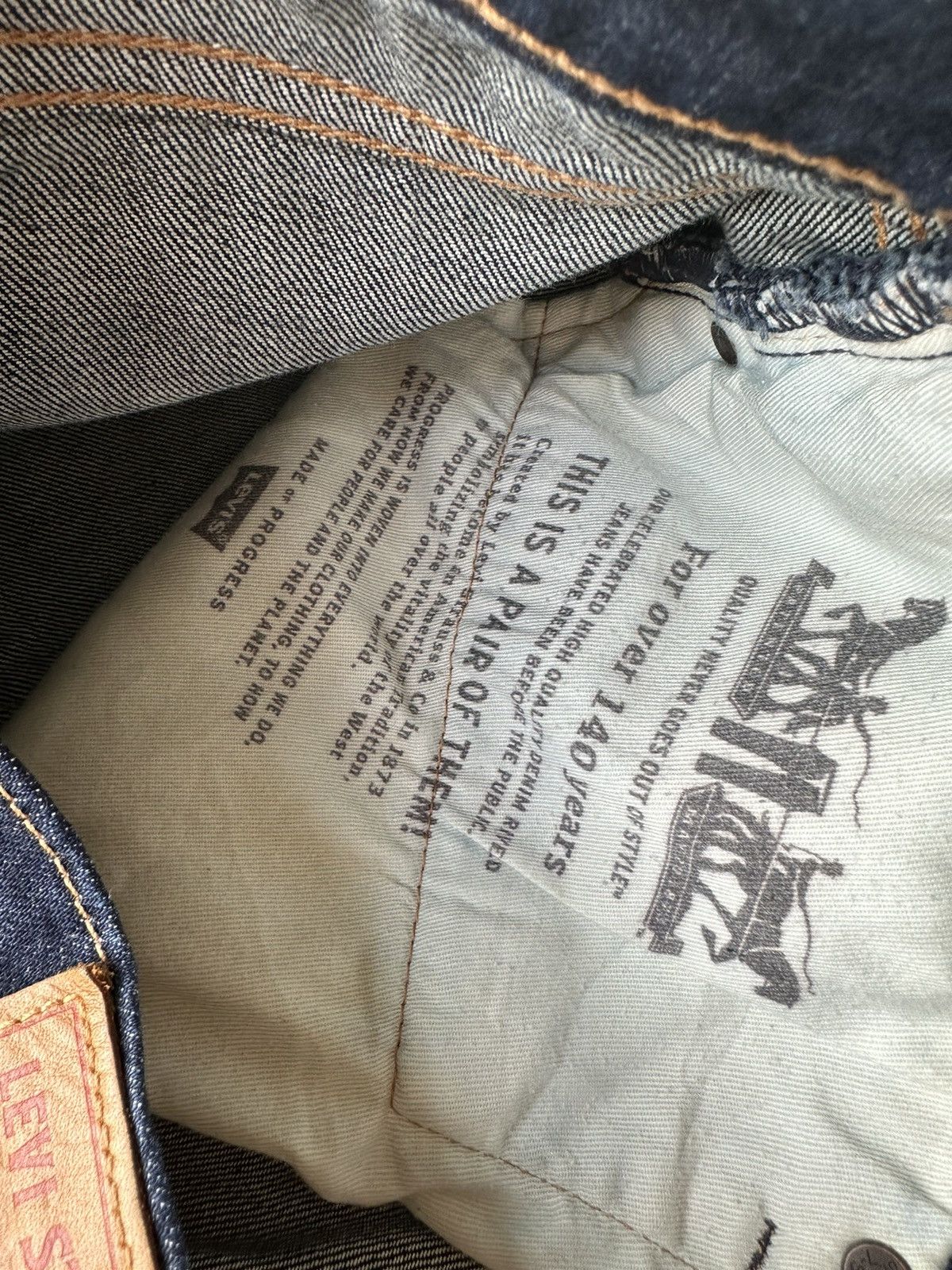 JNCO × Levi's × Levi's Vintage Clothing Vintage Levi’s 505 Baggy Crop Denim D324 Size US 33 - 14 Thumbnail
