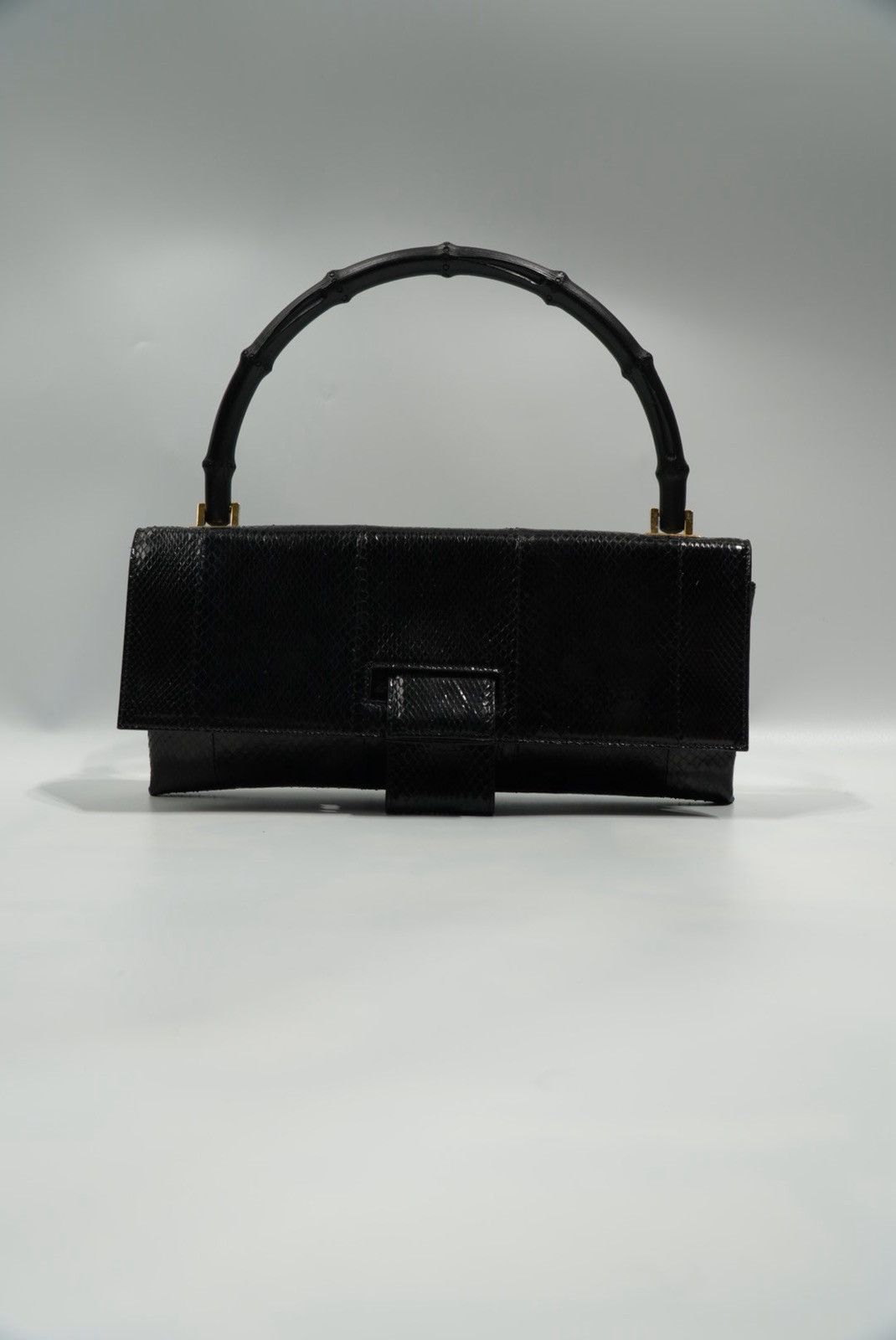 Gucci Gucci by Tom Ford Black Python Bamboo Top Handle Bag Size ONE SIZE - 1 Thumbnail