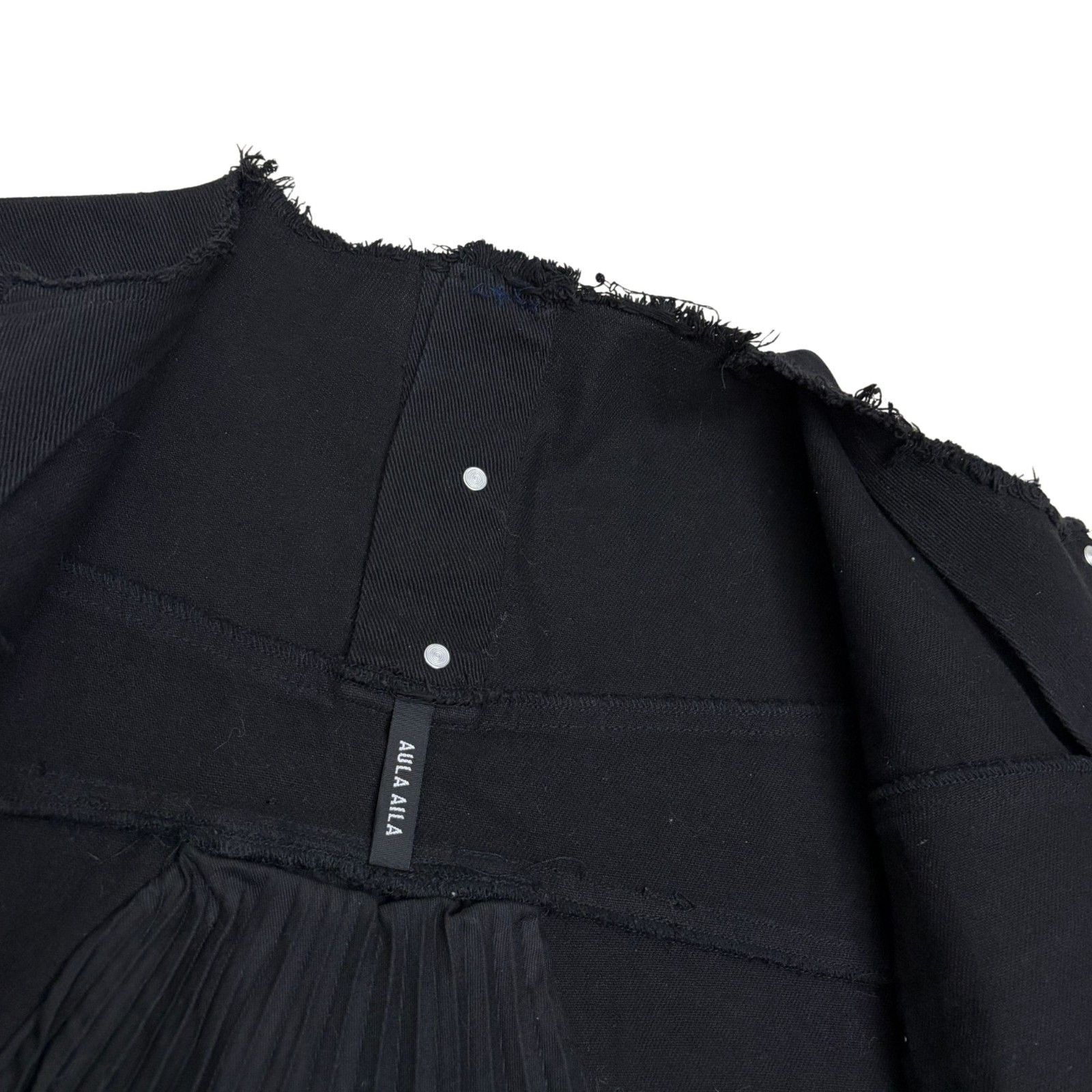 Other Aula Aila Black Denim Jean Jacket Streetwear Bomber Coat 0 Size XS / US 0-2 / IT 36-38 - 3 Thumbnail