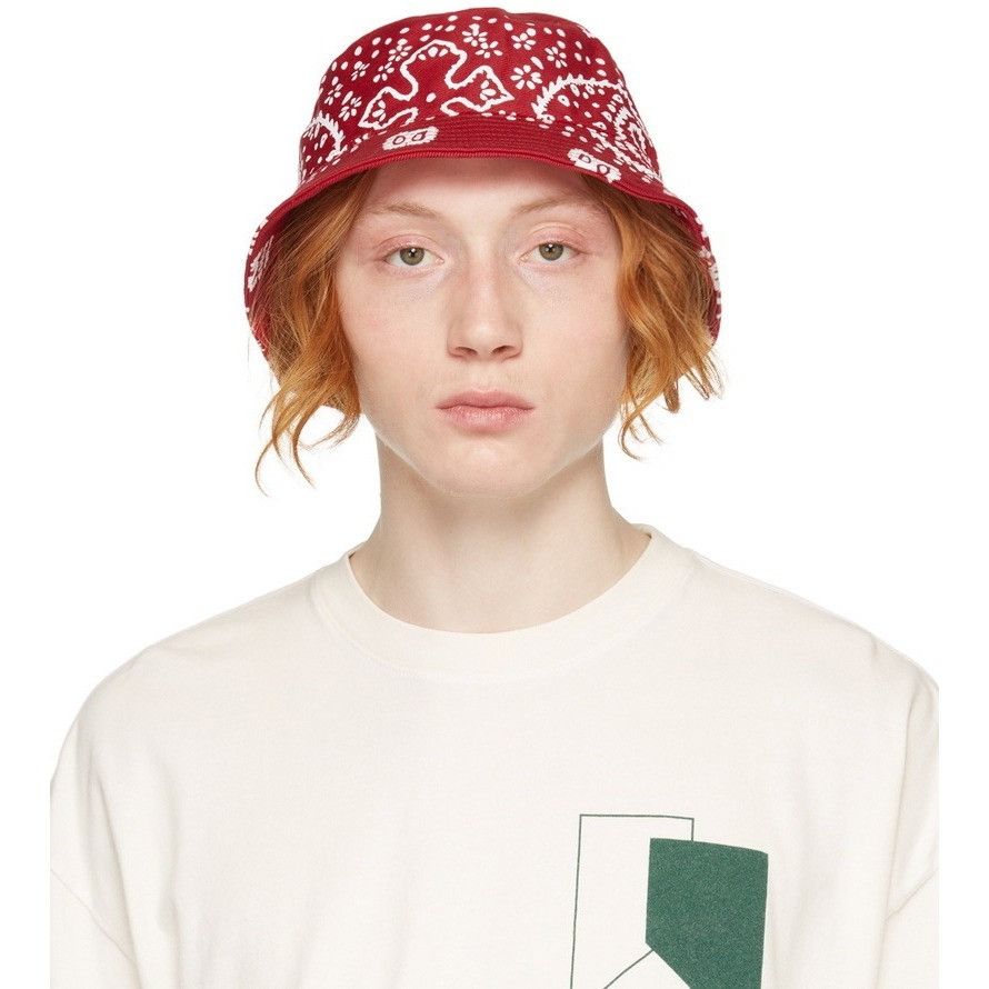 Rhude Rhude Red Paisley Rhepurposed Bucket Hat Size ONE SIZE - 4 Thumbnail
