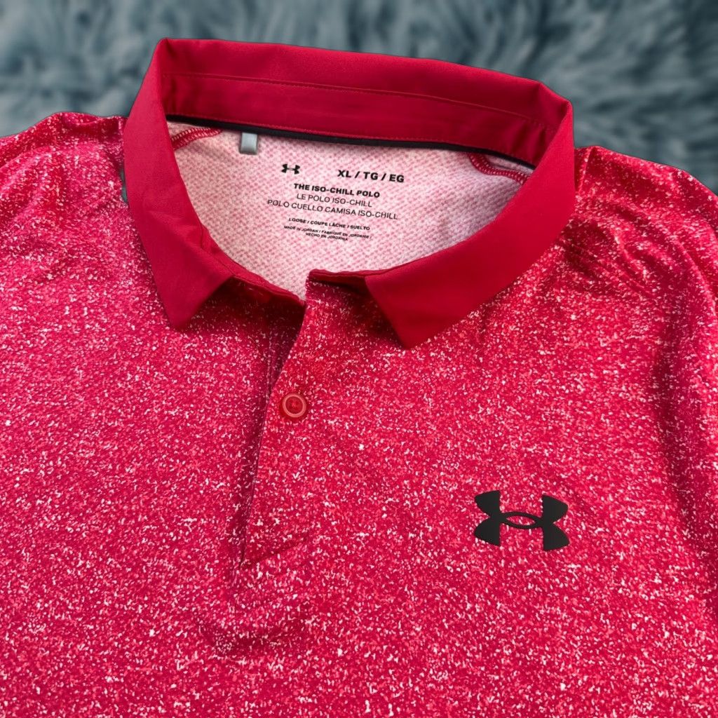 Under Armour Under Armour Polo Shirt Mens XL Red Golf All Over Print Iso Chill Printed Size US XL / EU 56 / 4 - 1 Thumbnail