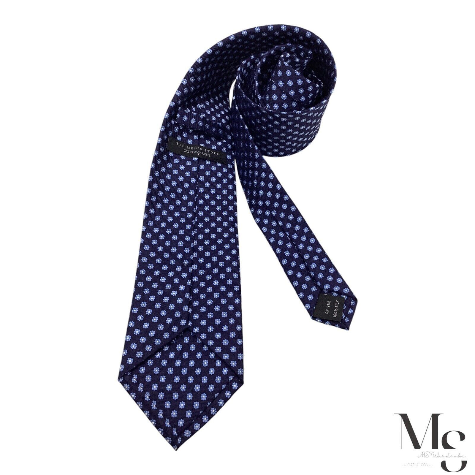 The Men's Store THE MEN'S STORE Blue Floral Silk Tie W: 3.25" EX COND Size ONE SIZE - 3 Thumbnail