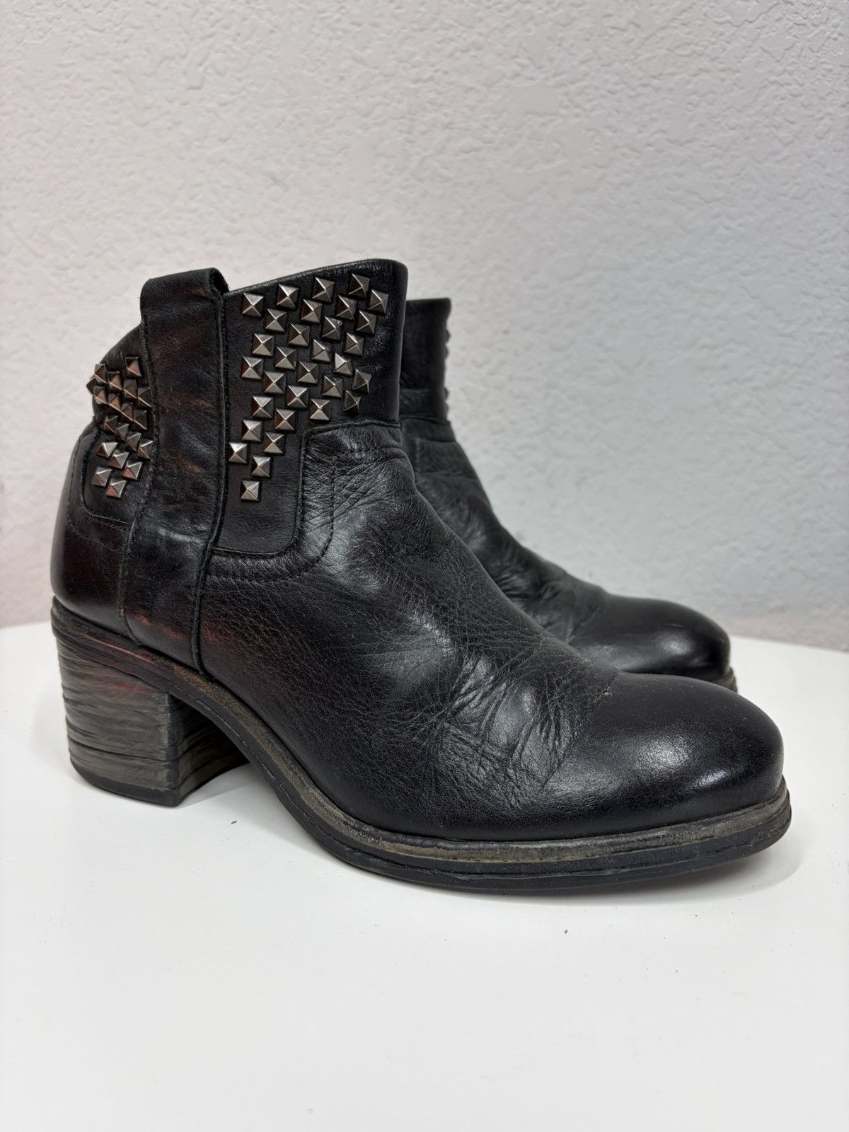 If Six Was Nine Vintage Italian AS 98 Rick Owens Style Leather Biker Boots Size US 7 / IT 37 - 4 Thumbnail