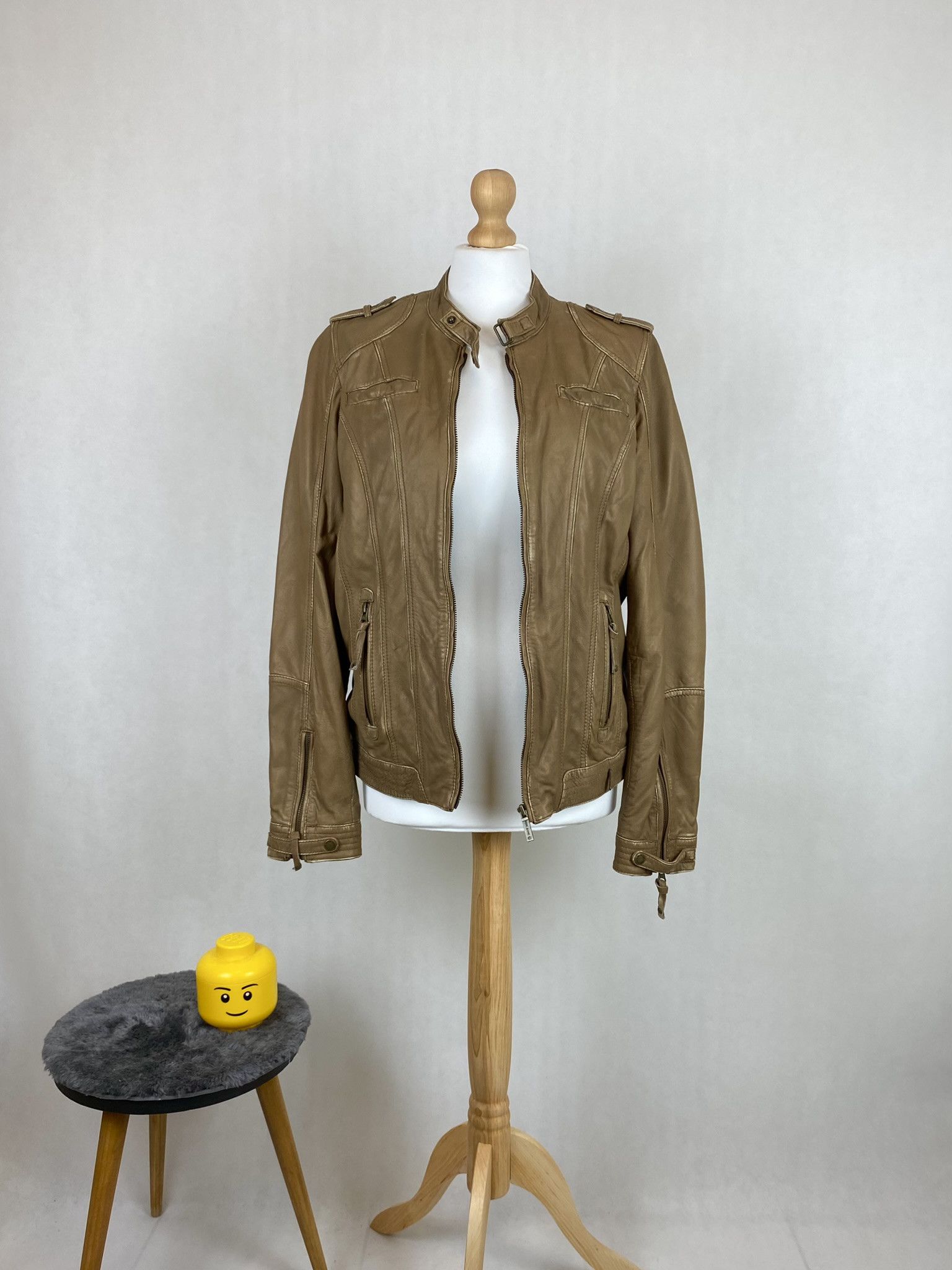 Genuine Leather × Vintage real leather jacket biker moto pepe jeans Size L / US 10 / IT 46 - 2 Thumbnail