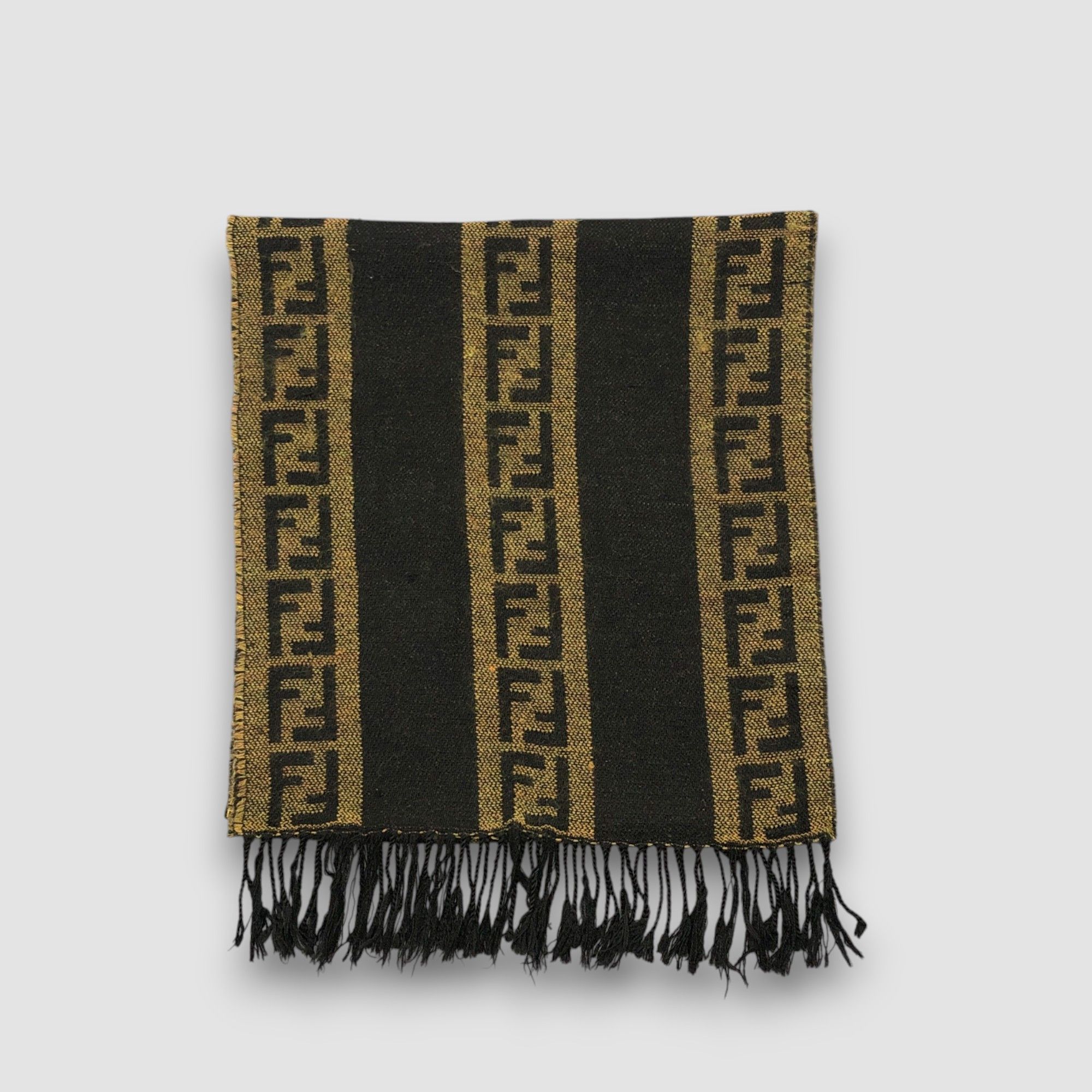 Fendi Vintage Fendi Scarf Muffler Wool FF Zucca Monogram Scarves Size ONE SIZE - 2 Thumbnail
