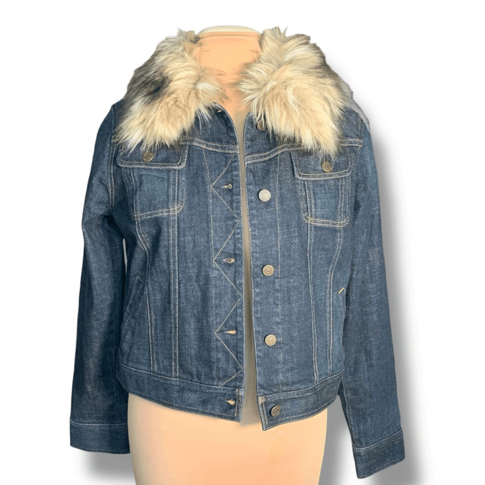 Vintage Vintage Ralph Lauren Denim Jacket Faux Fur Collar Western Size M / US 6-8 / IT 42-44 - 13 Thumbnail