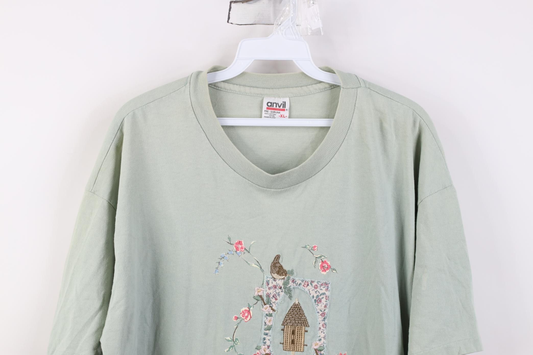 Vintage Vintage 90s Streetwear Nature Flower Bird T-Shirt USA Size XL / US 12-14 / IT 48-50 - 2 Thumbnail