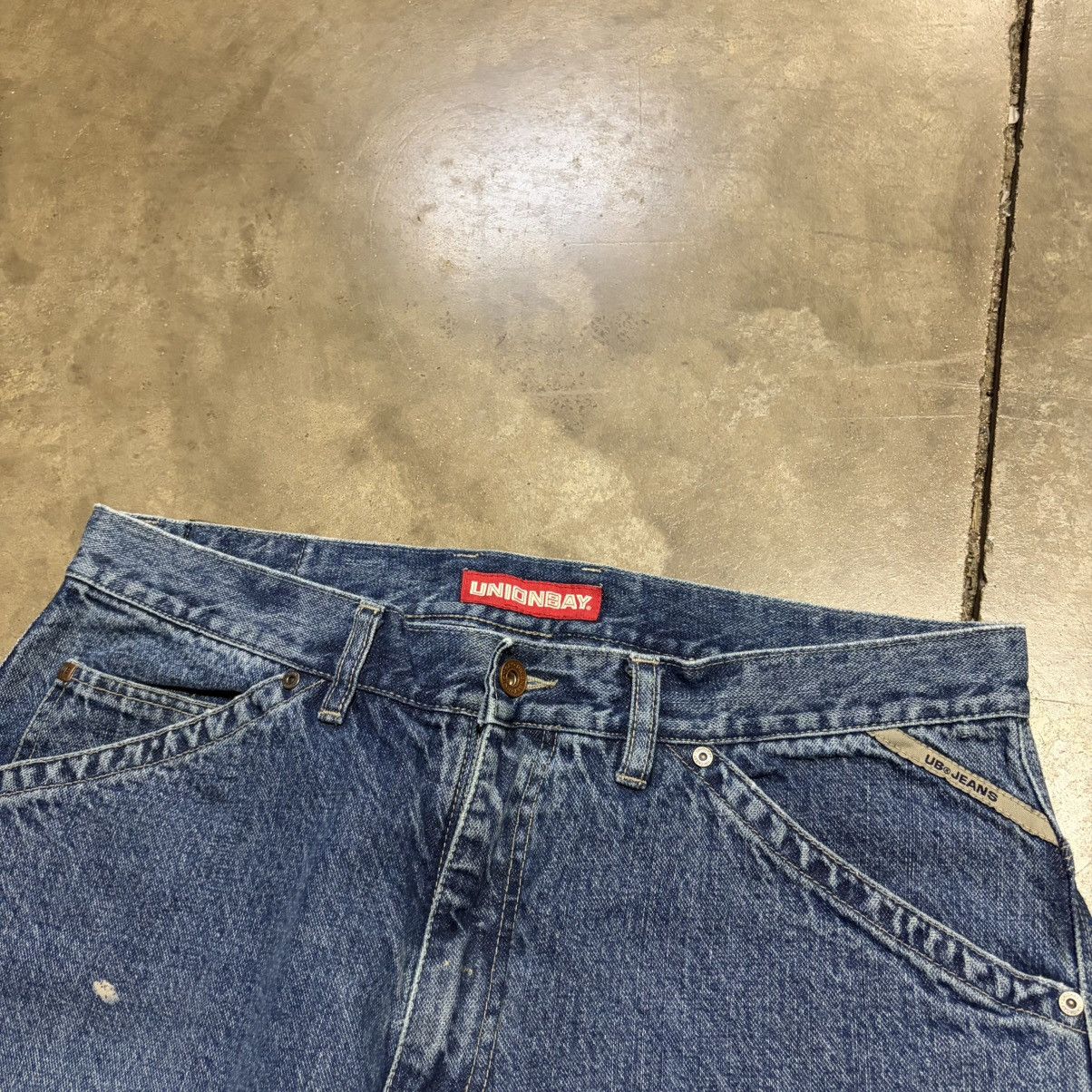 UNIONBAY Vintage Y2K Union Bay Baggy Denim Jeans Wide Leg Skater Fade Size US 36 / EU 52 - 8 Thumbnail