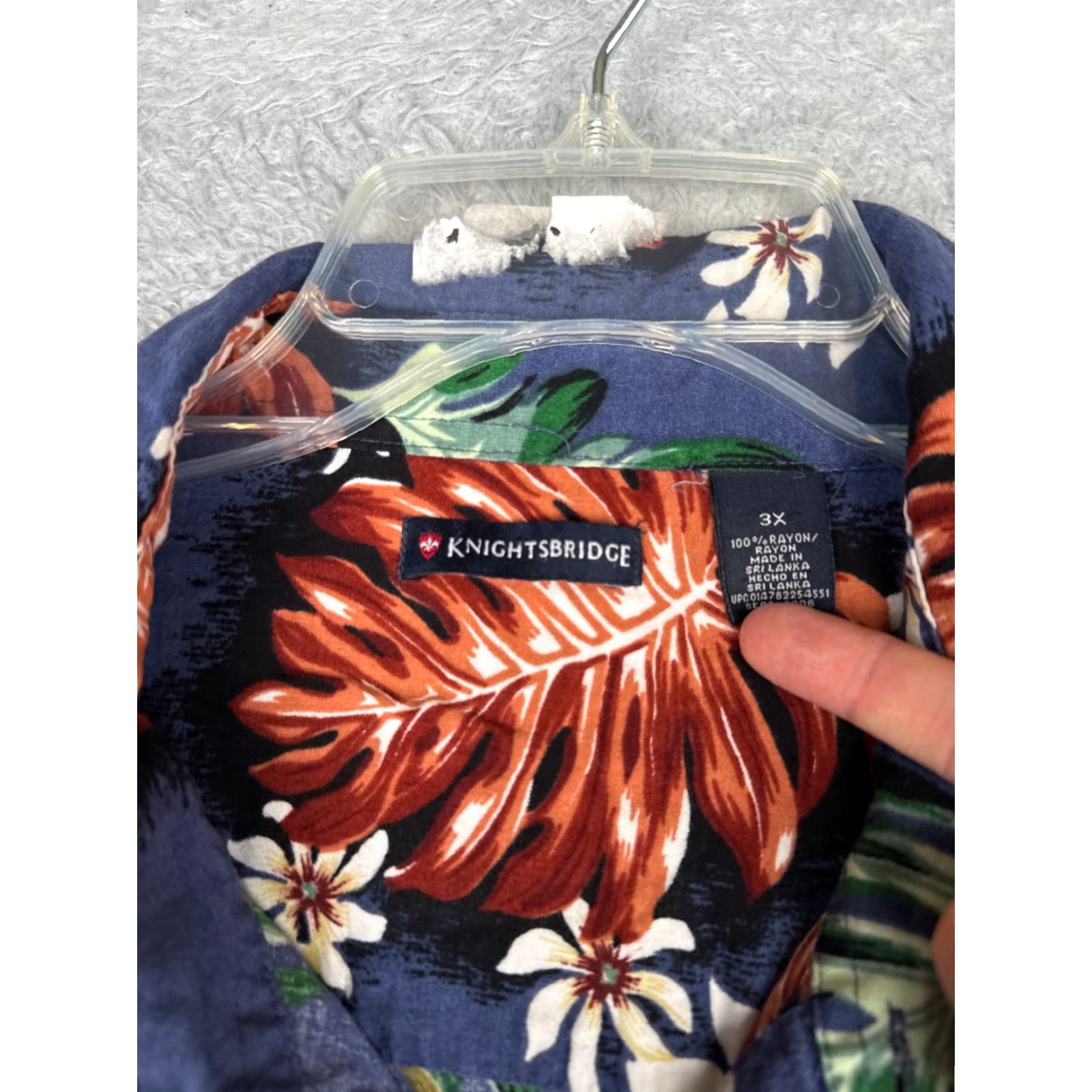Vintage Knightsbridge Shirt Adult 3XL Blue Floral 100% Rayon Hawaiian Button Up Size US XXL / EU 58 / 5 - 7 Thumbnail