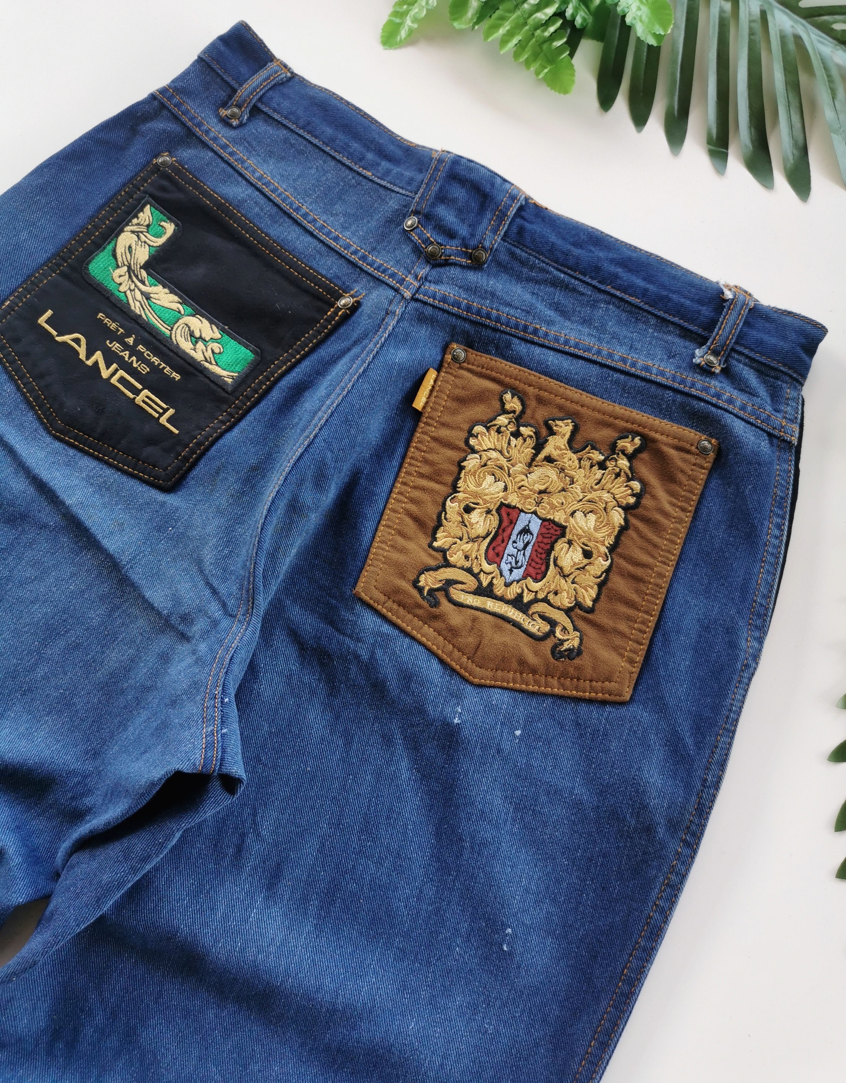 Lancel Vintage Lancel Paris Patches Rayon Denim Jeans Size US 33 - 8 Thumbnail