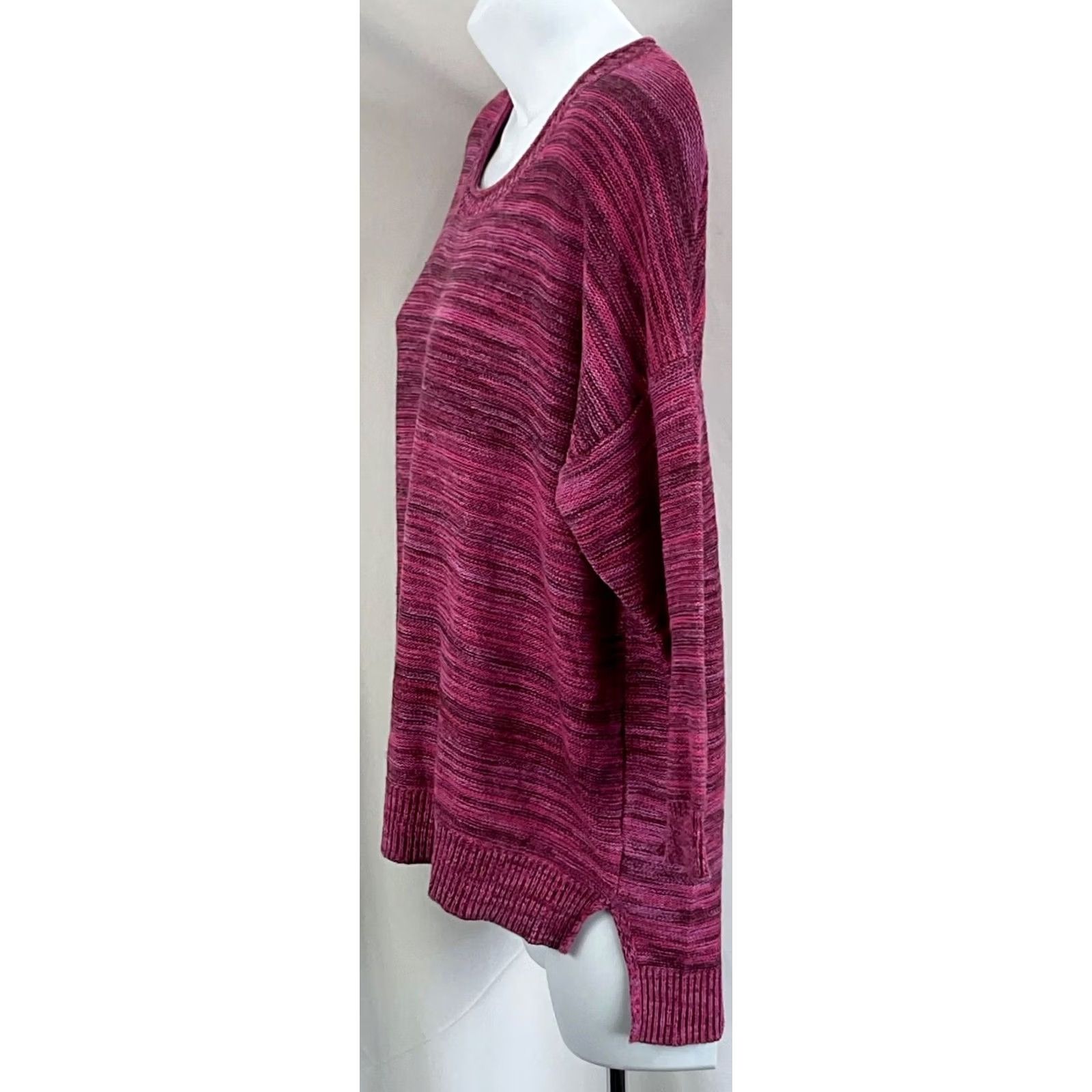 Mossimo Mossimo Sweater S Purple multi knit ScoopNeck 3/4sleeve Cotton Hippie Boho Women Pullover Casual Vintage N/A Size S / US 4 / IT 40 - 2 Thumbnail