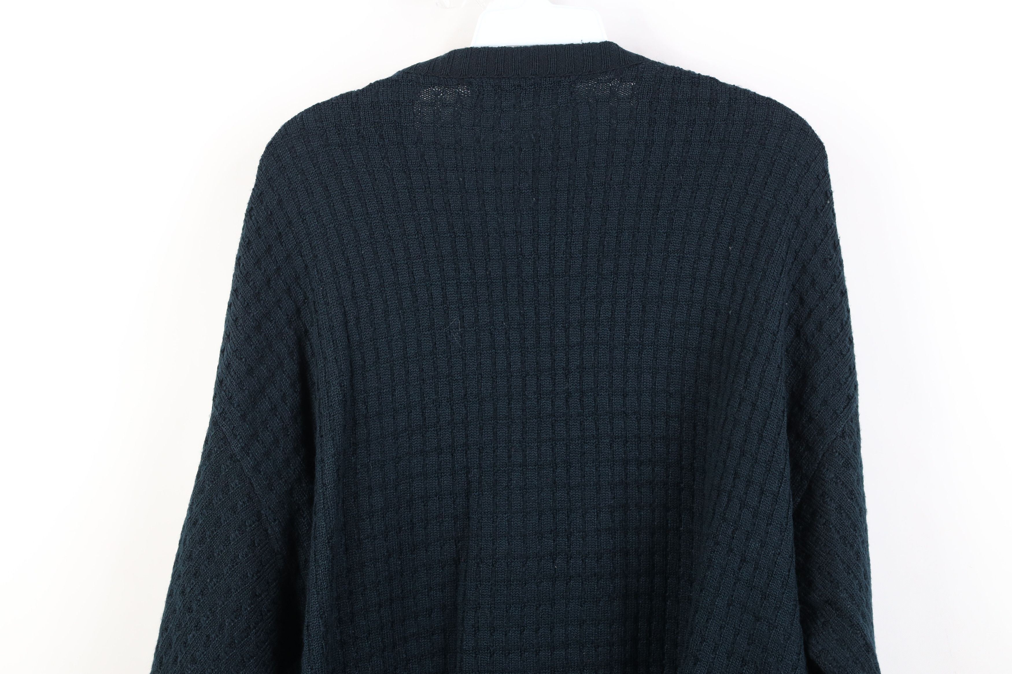 Vintage Vintage 90s Streetwear Blank Thermal Knit Cardigan Sweater Size US XL / EU 56 / 4 - 10 Thumbnail